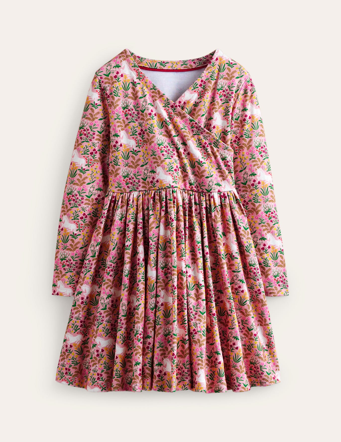 Boden Twirly Ballerina Dress - Almond Pink Unicorn Meadow