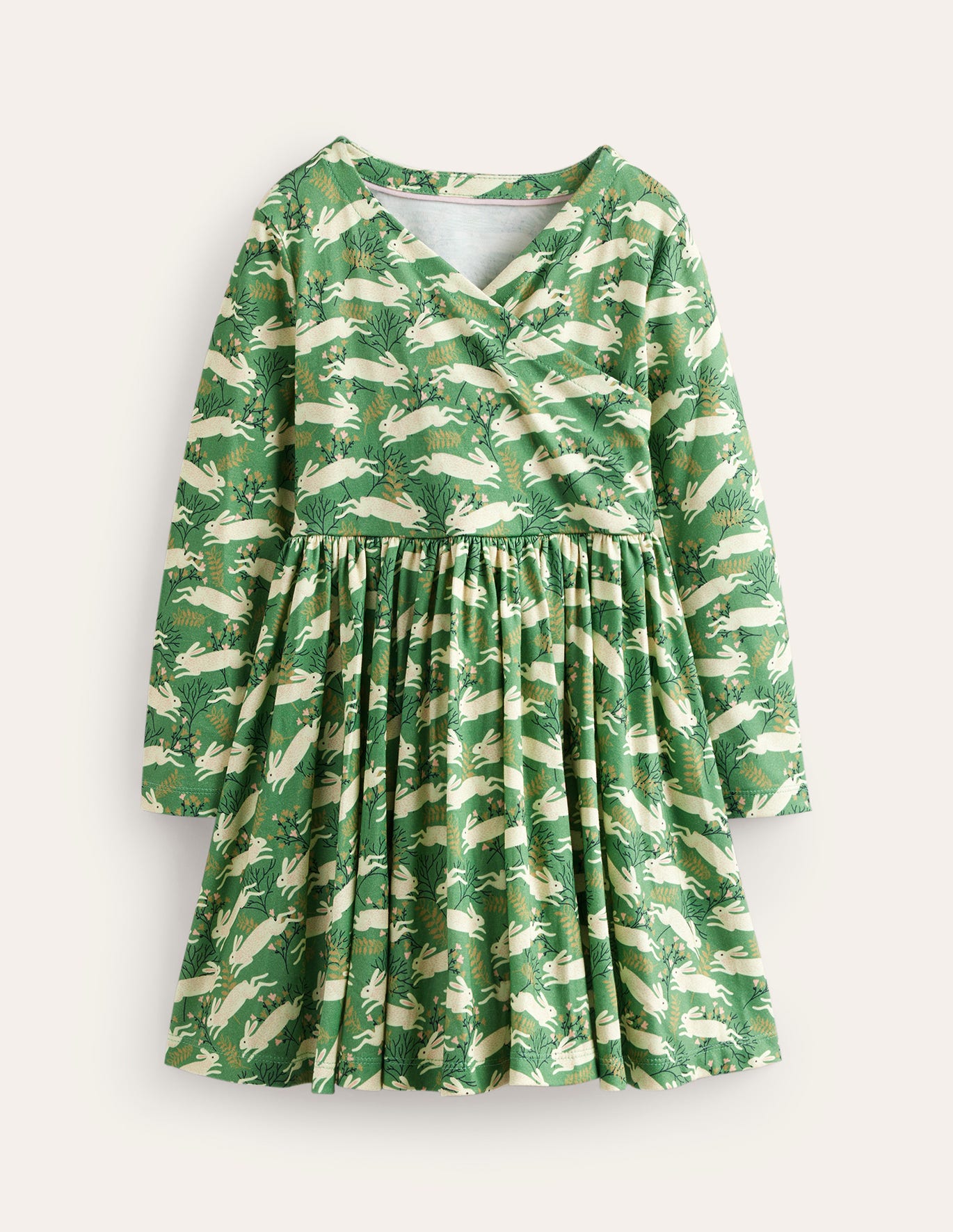Boden Twirly Ballerina Dress - Green Bunny Hop