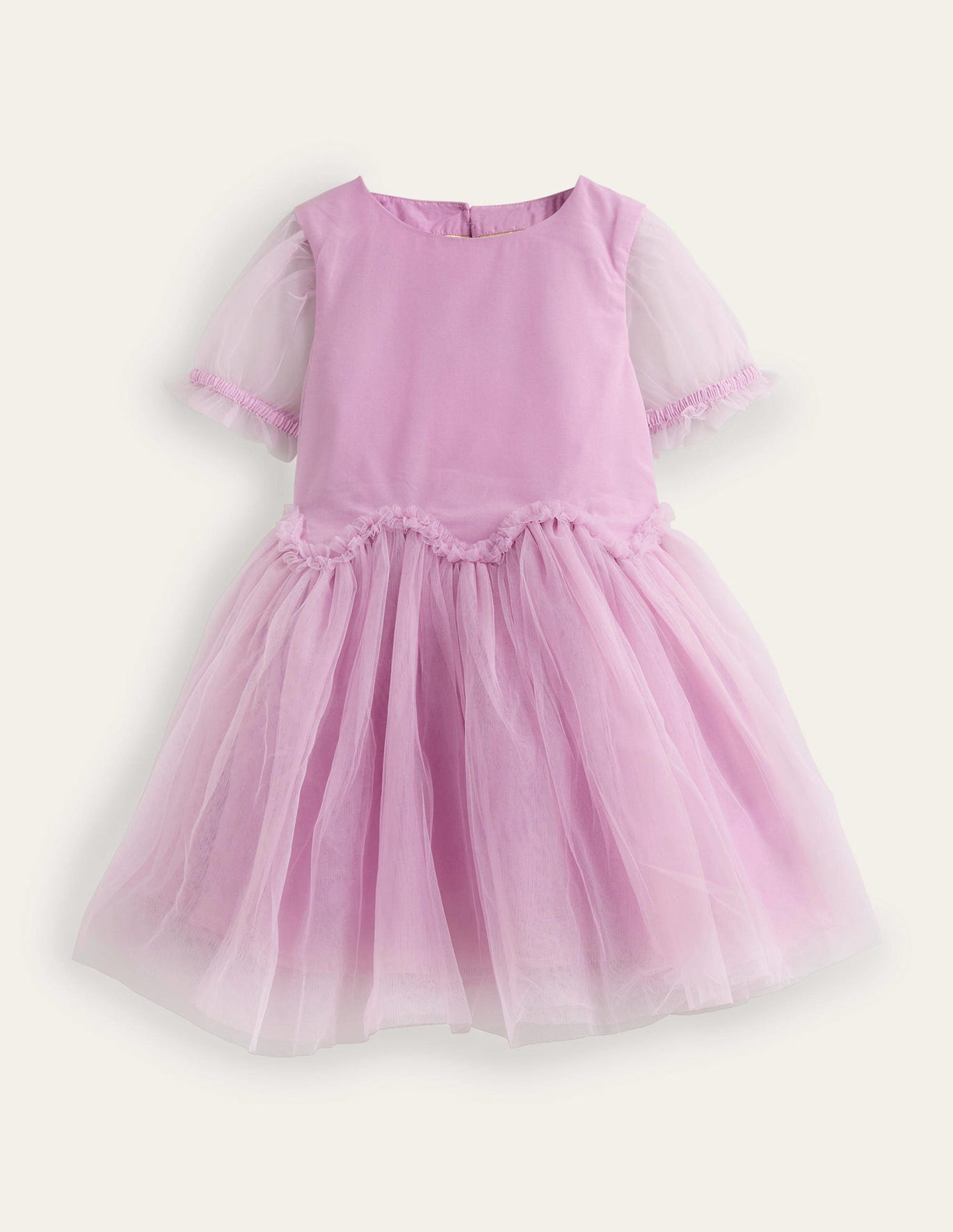 Boden Tulle Ruffle Waist Dress - Lilac Blush