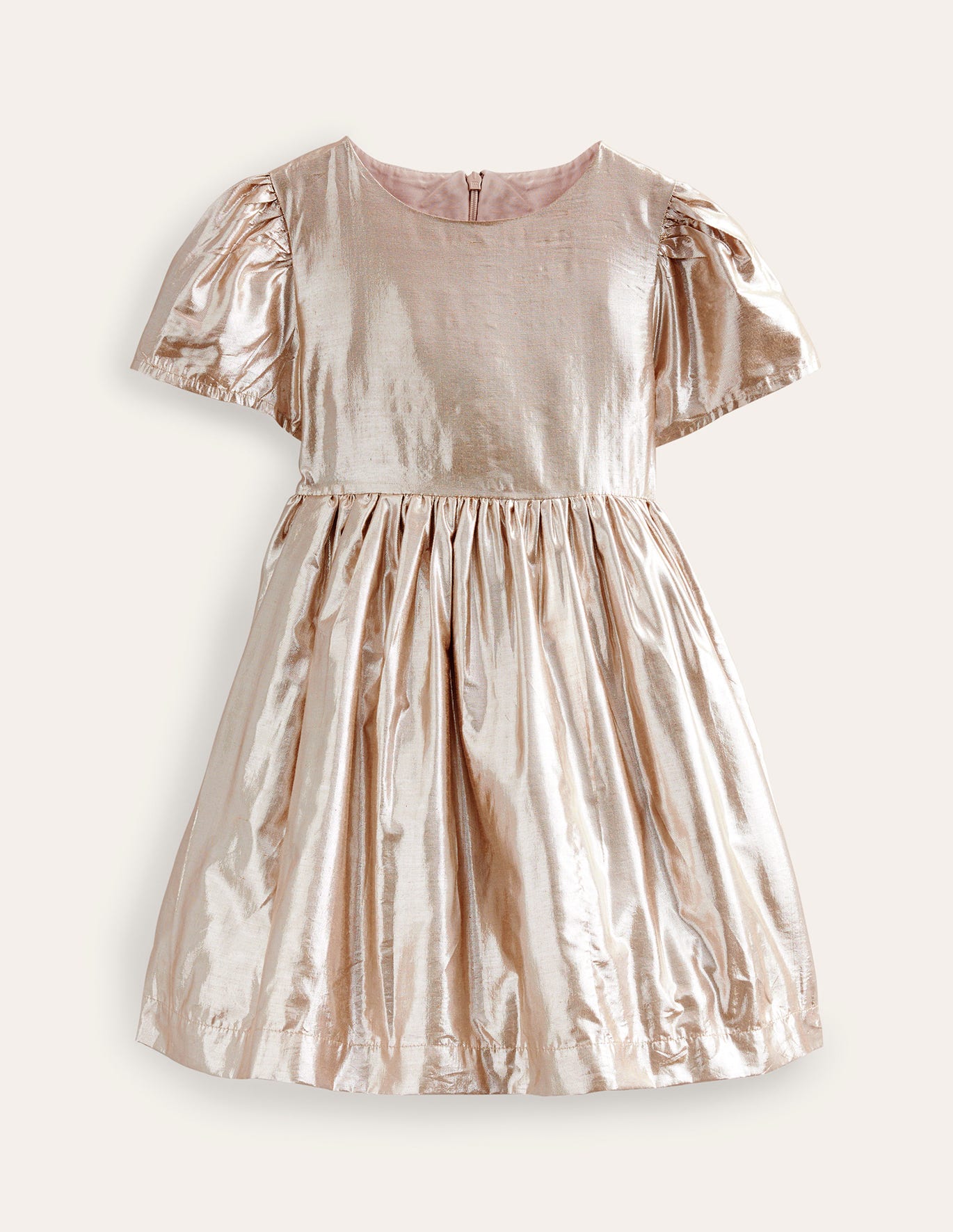Boden Metallic Party Dress - Gold Metallic