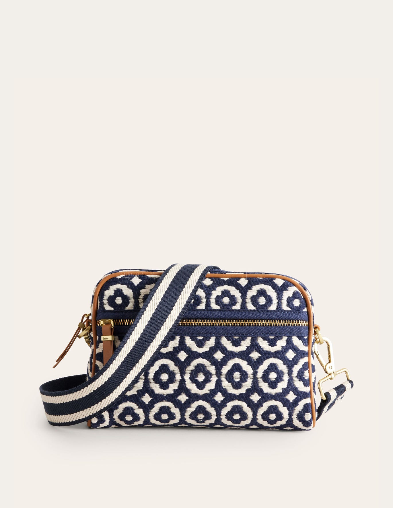 Boden New Canvas Crossbody Bag - Navy, Geo