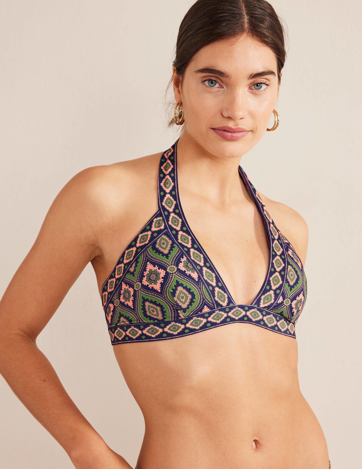 Boden Ithaca Halter Bikini Top - Park Ranger, Exotic Diamond