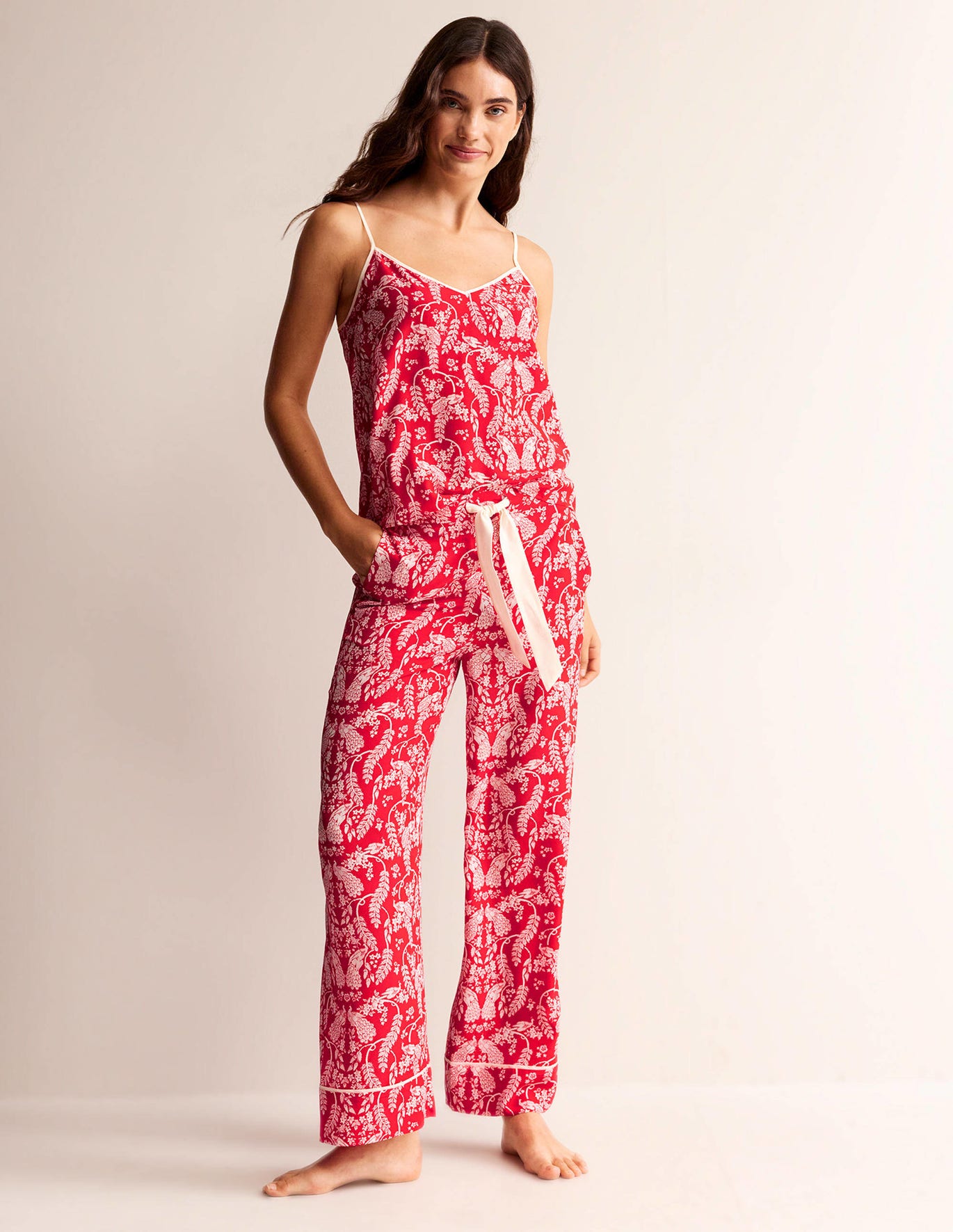 These Boden silk pyjamas are the treat you (or a loved one) definitely deserve. The set includes a cami top with adjustable straps and wide-leg trousers with an elasticated back waistband and pockets. They come in a red paisley print. 