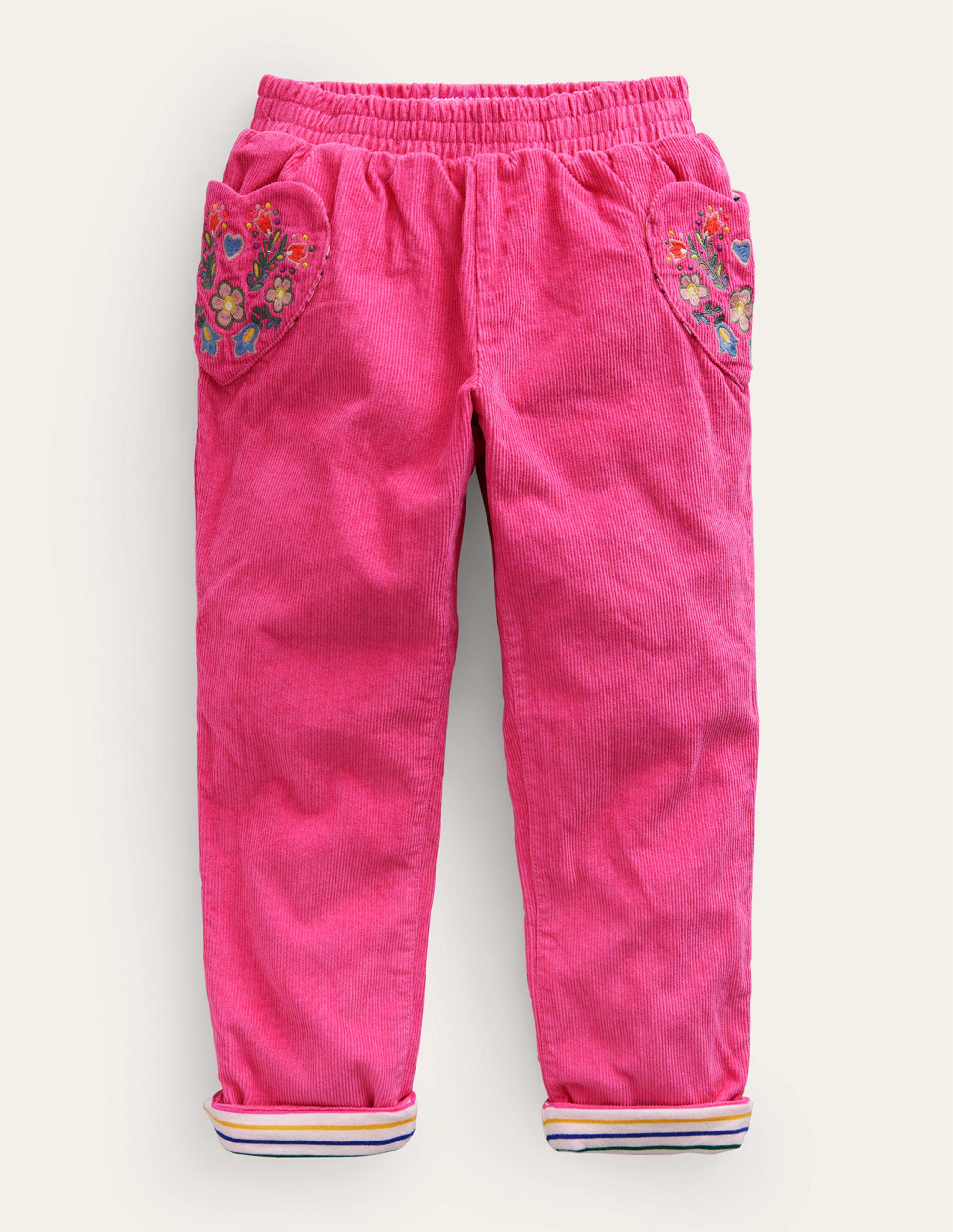 Lined Cord Pull-On Trousers Mid Pink Girls Boden, Mid Pink