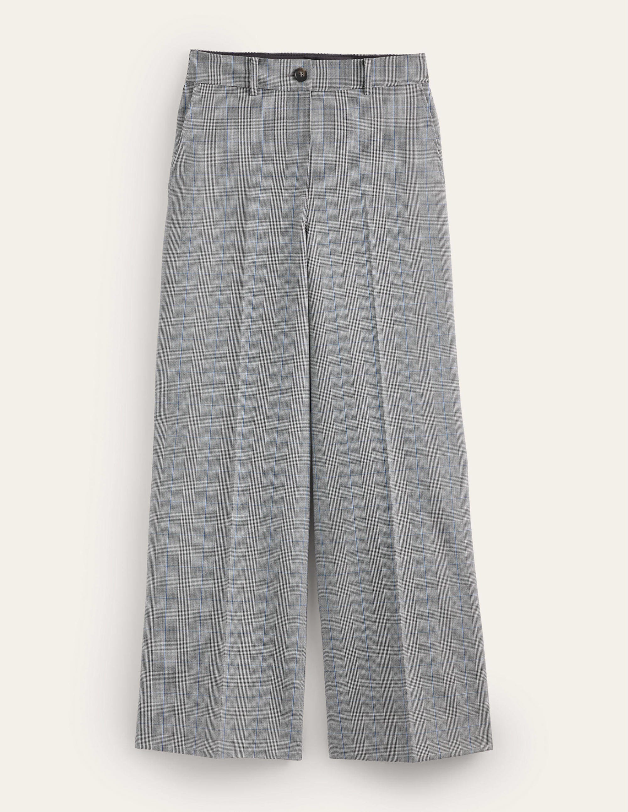Pantalon Kew en sergé de laine - Ivoire, charbon, motif Blue Pow