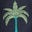 Navy Embroidered Palm Tree