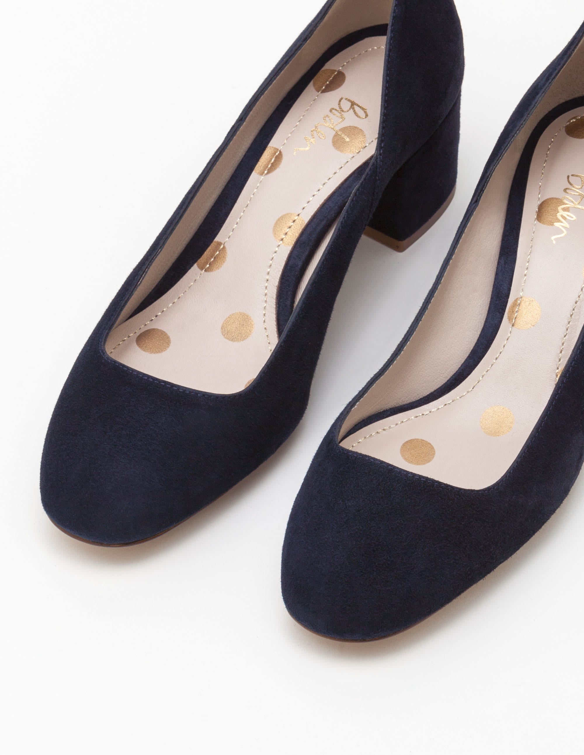 navy mid heel shoes