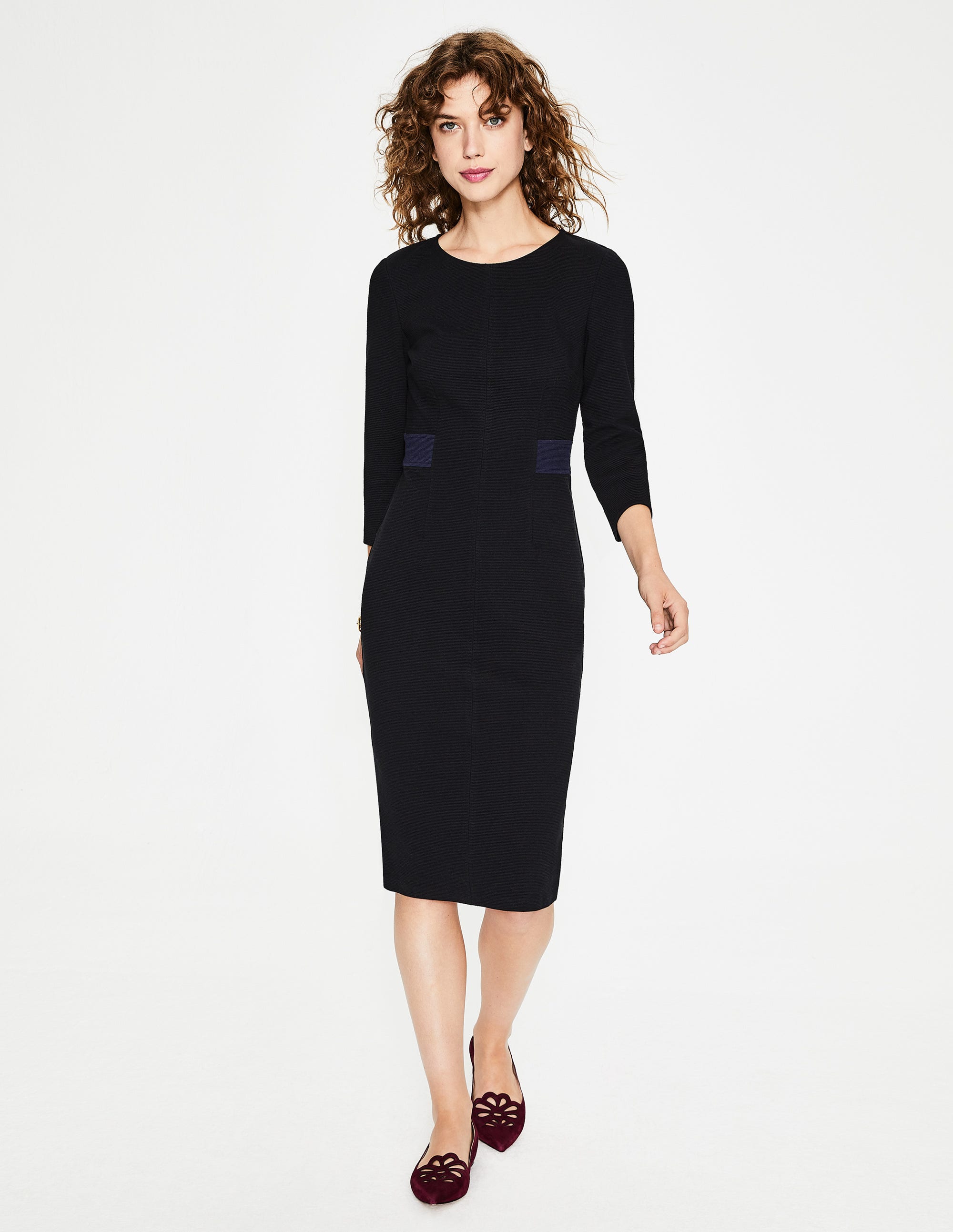 Robe Laura en ottoman BLK Femme Boden, Black