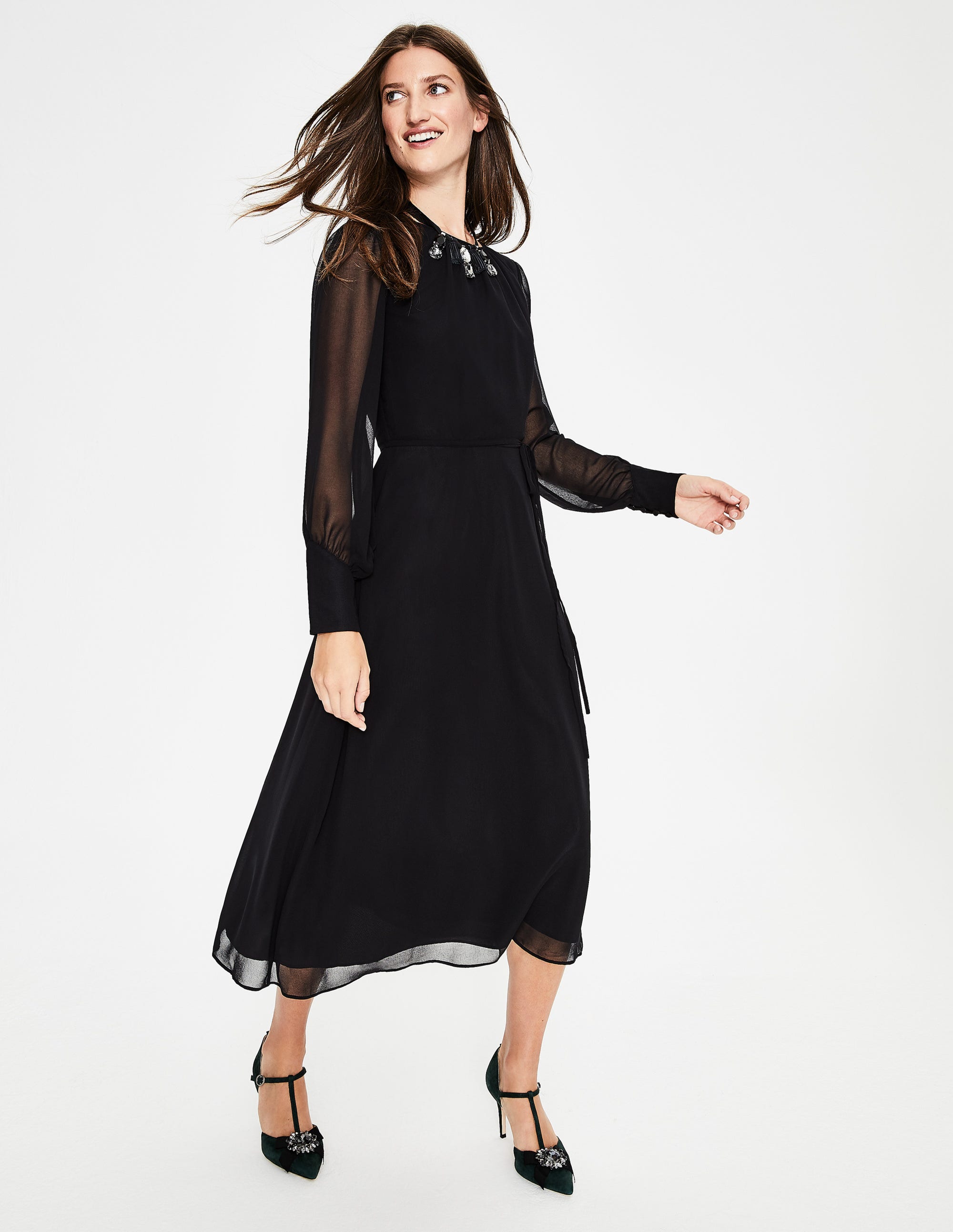 boden black midi dress