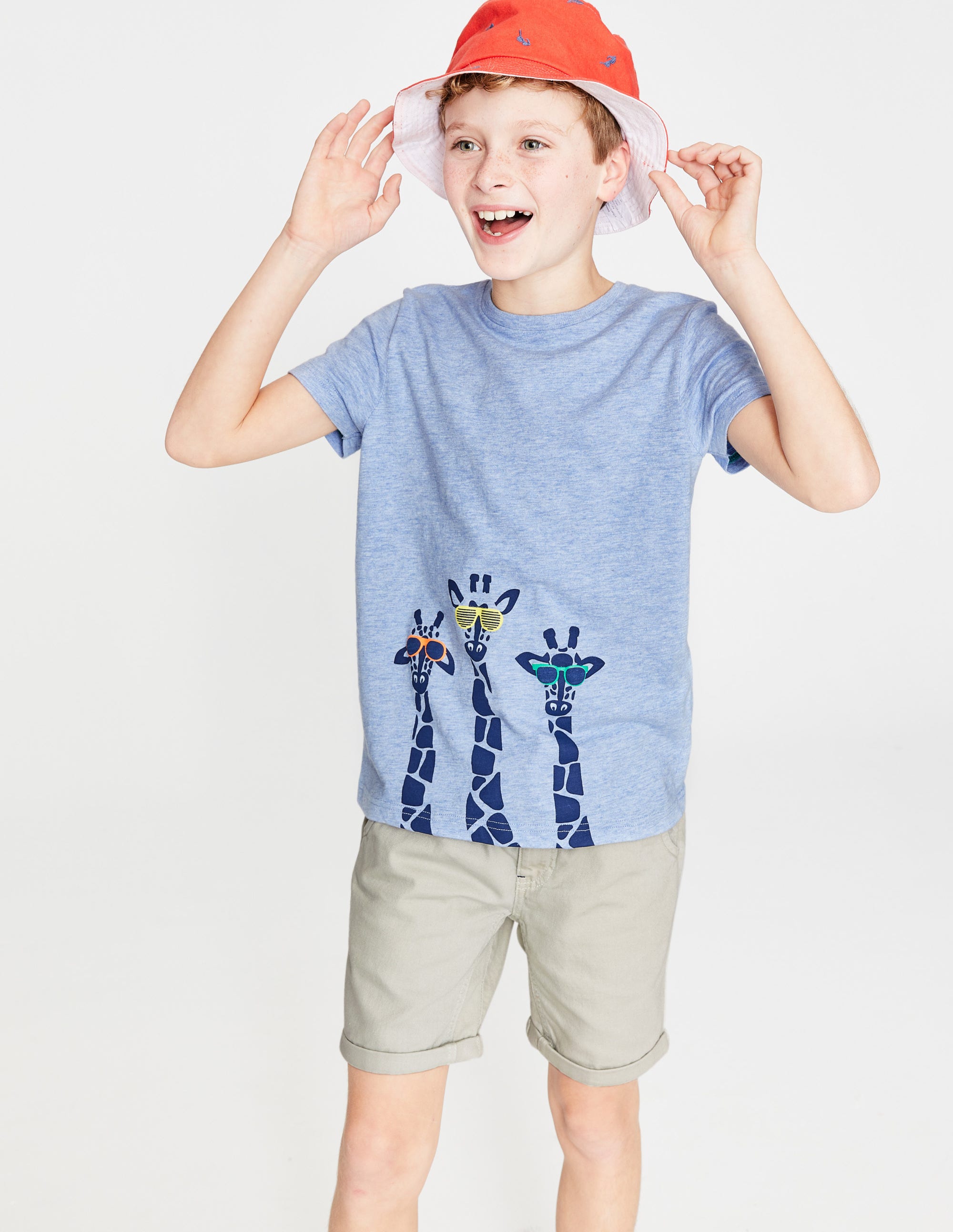 T-shirt graphique à motif animal BLU Garçon Boden, Blue