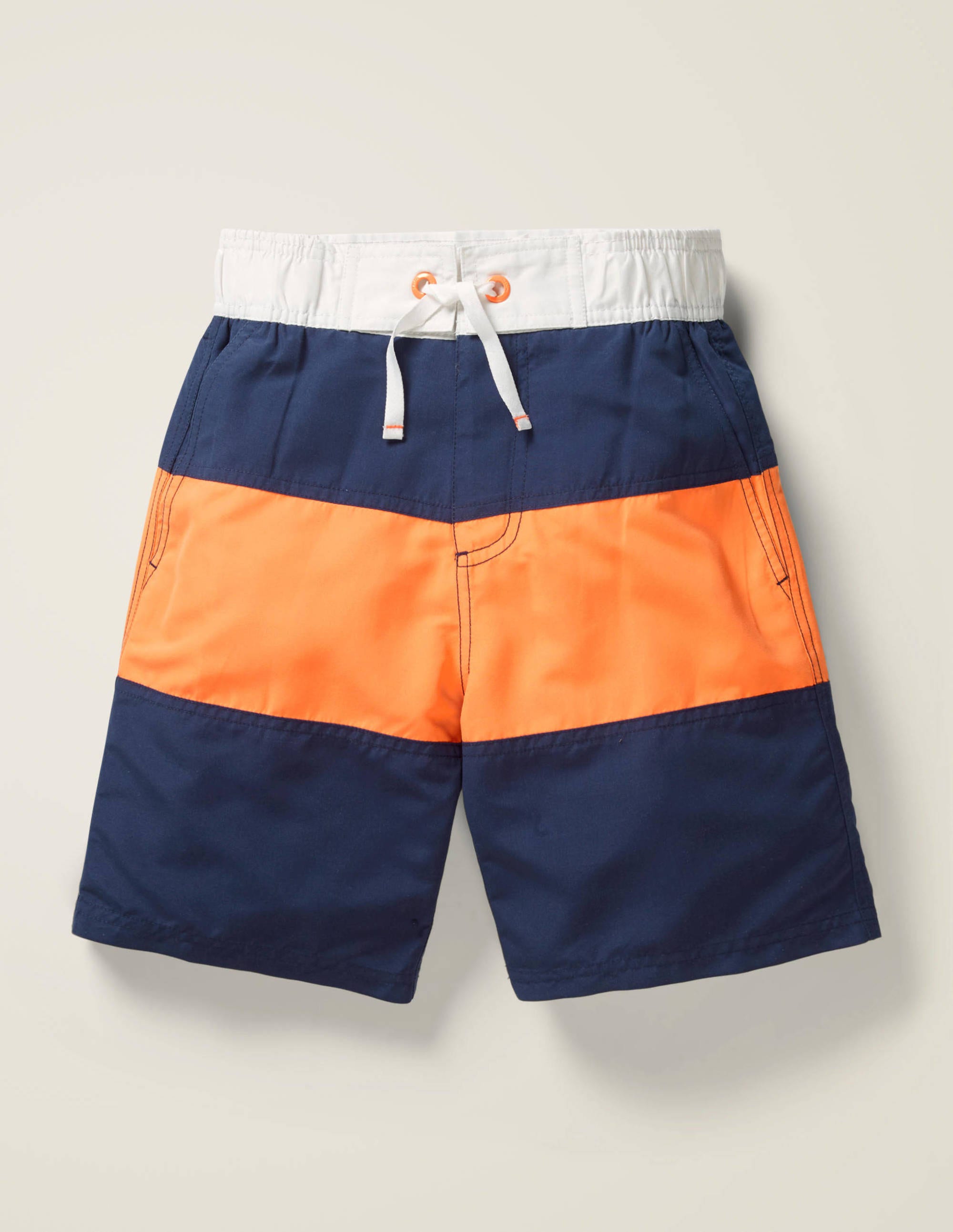 orange and blue shorts