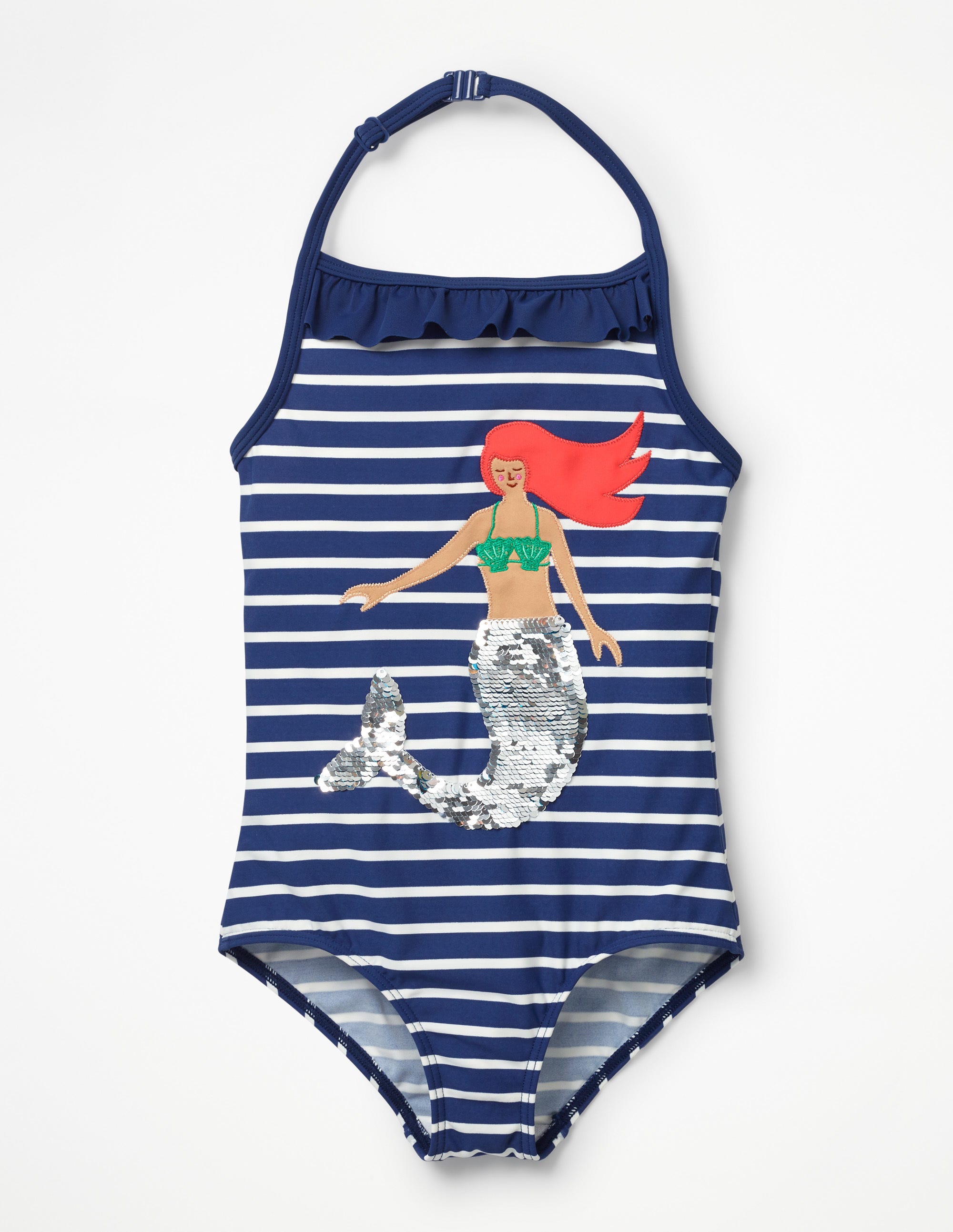 Maillot de bain à sequins réversibles BLU Fille Boden, Blue