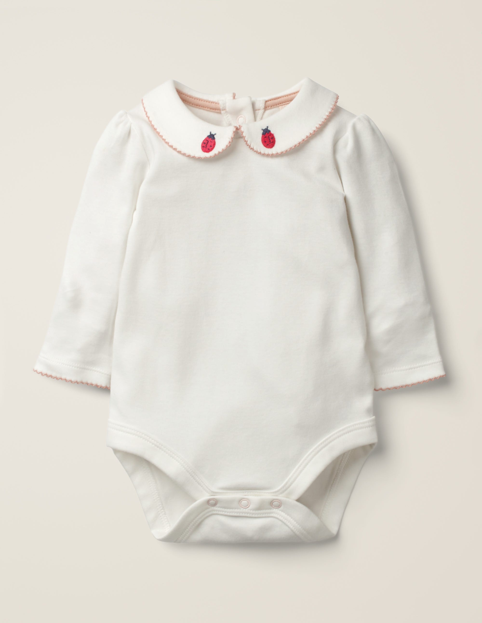 Body à col IVO Bébé Boden, Ivory