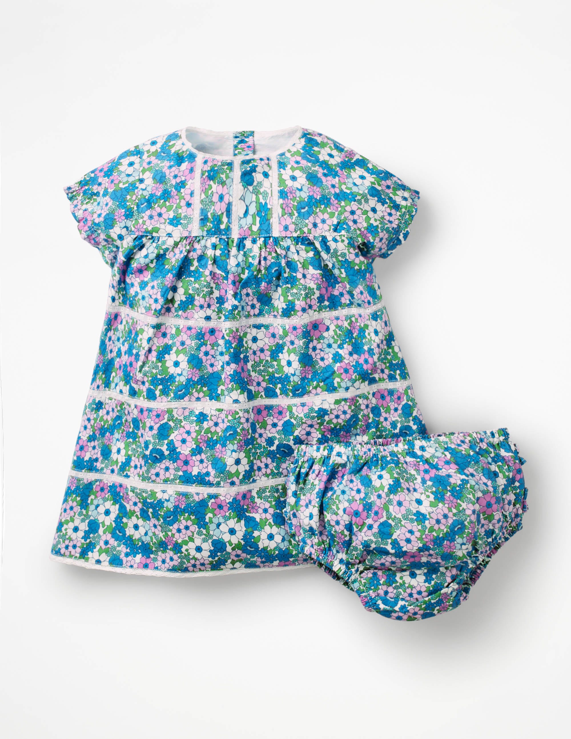 Robe tissée rétro à volants MUL Bébé Boden, Multi