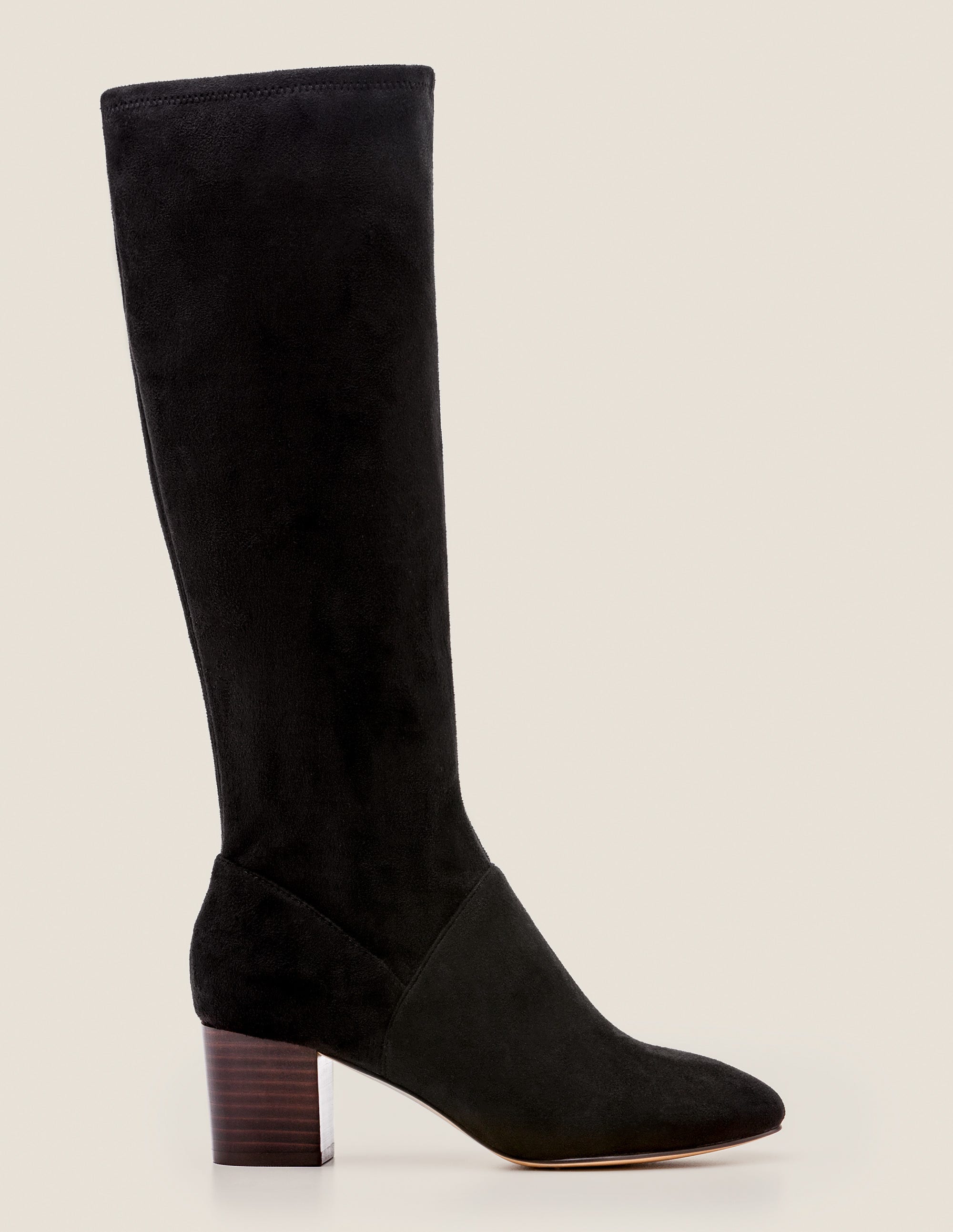 Round Toe Stretch Boots - Black | Boden UK