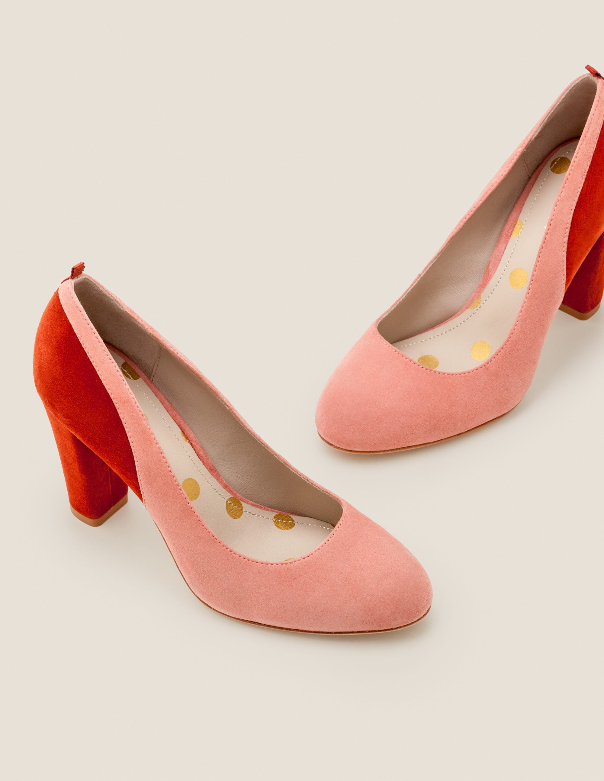 dusky pink block heels