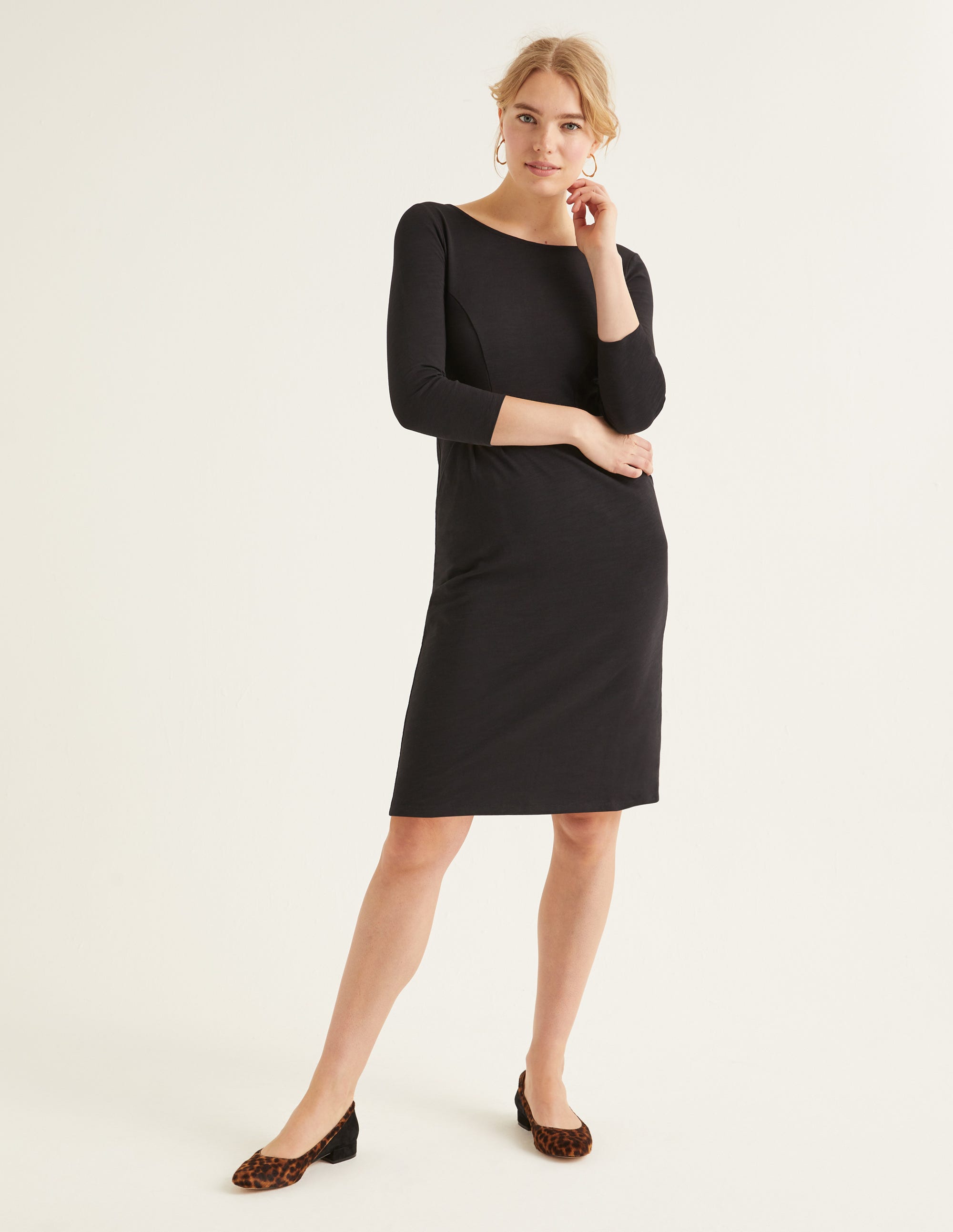 Penny Jersey Dress - Black | Boden UK