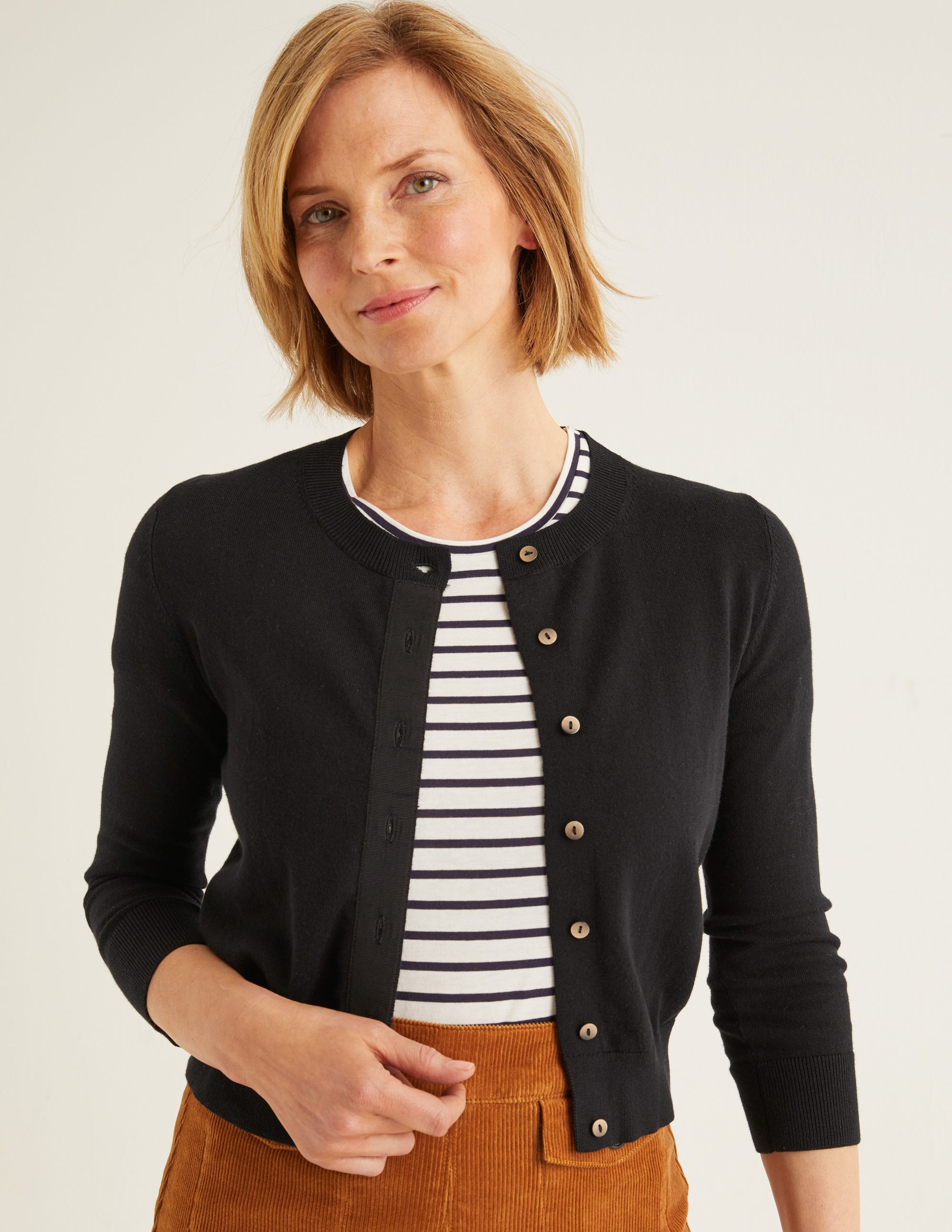 Amelia Crop Cardigan Black Boden US