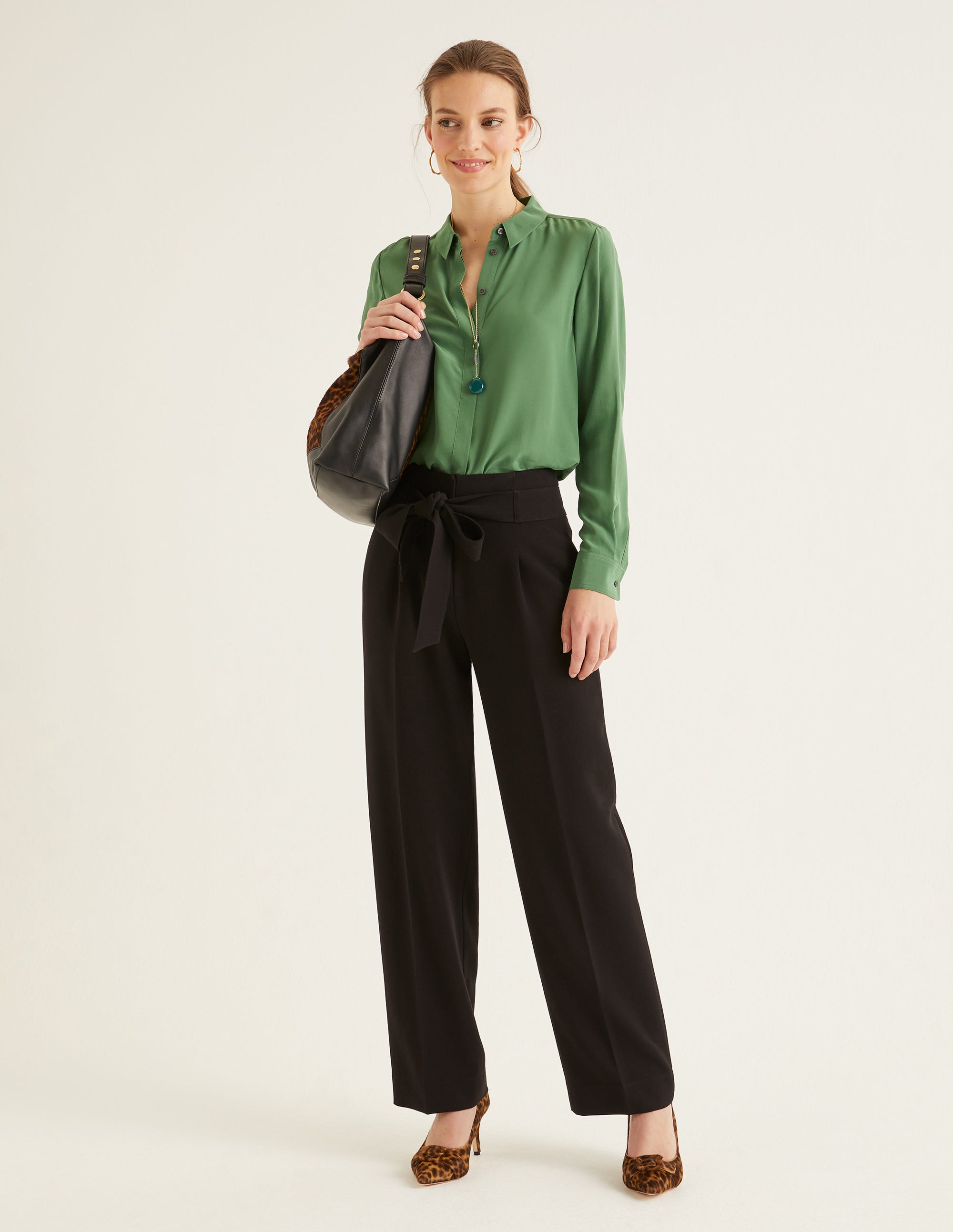 flattering wide leg trousers