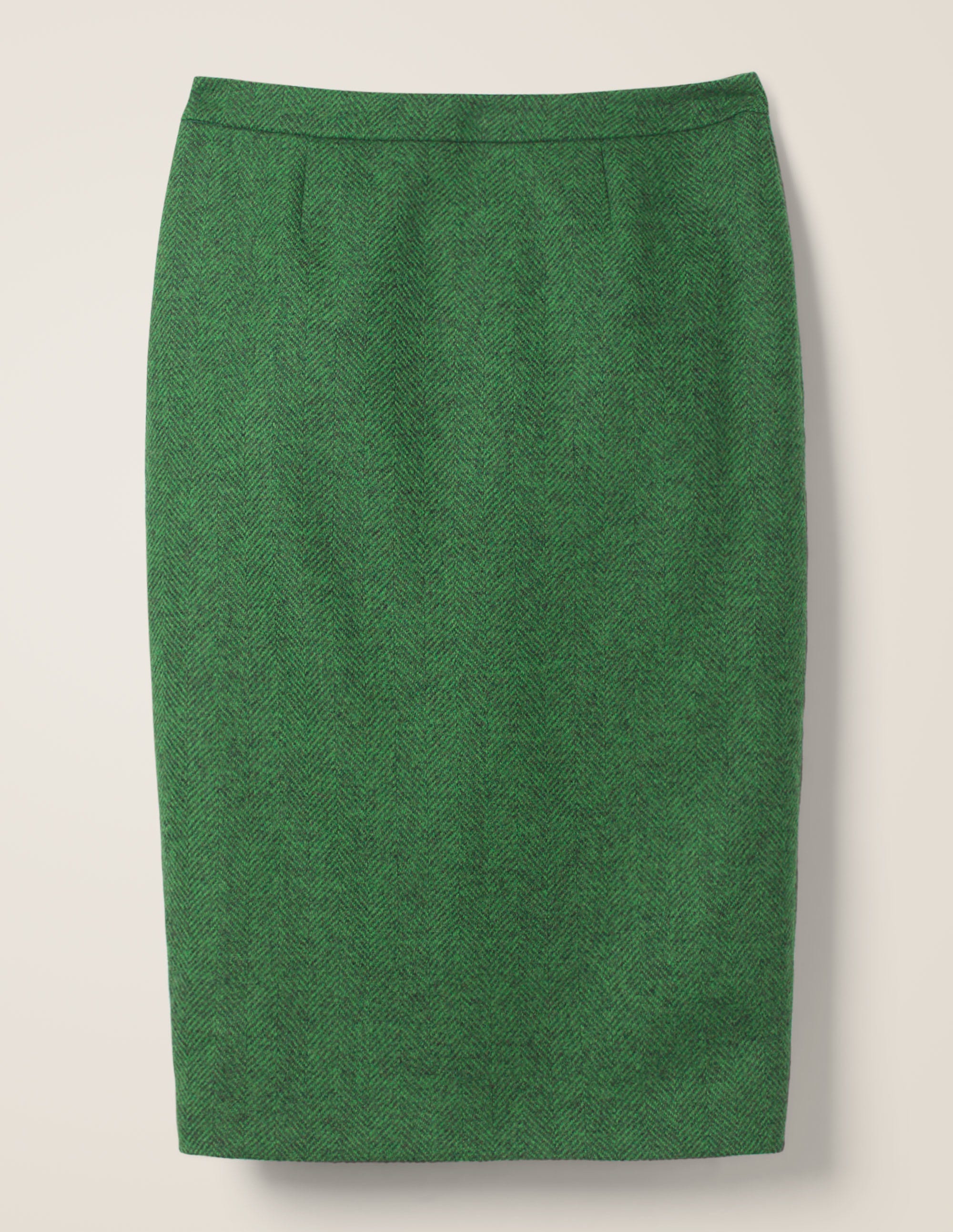 British Tweed Pencil Skirt - Green Herringbone | Boden UK
