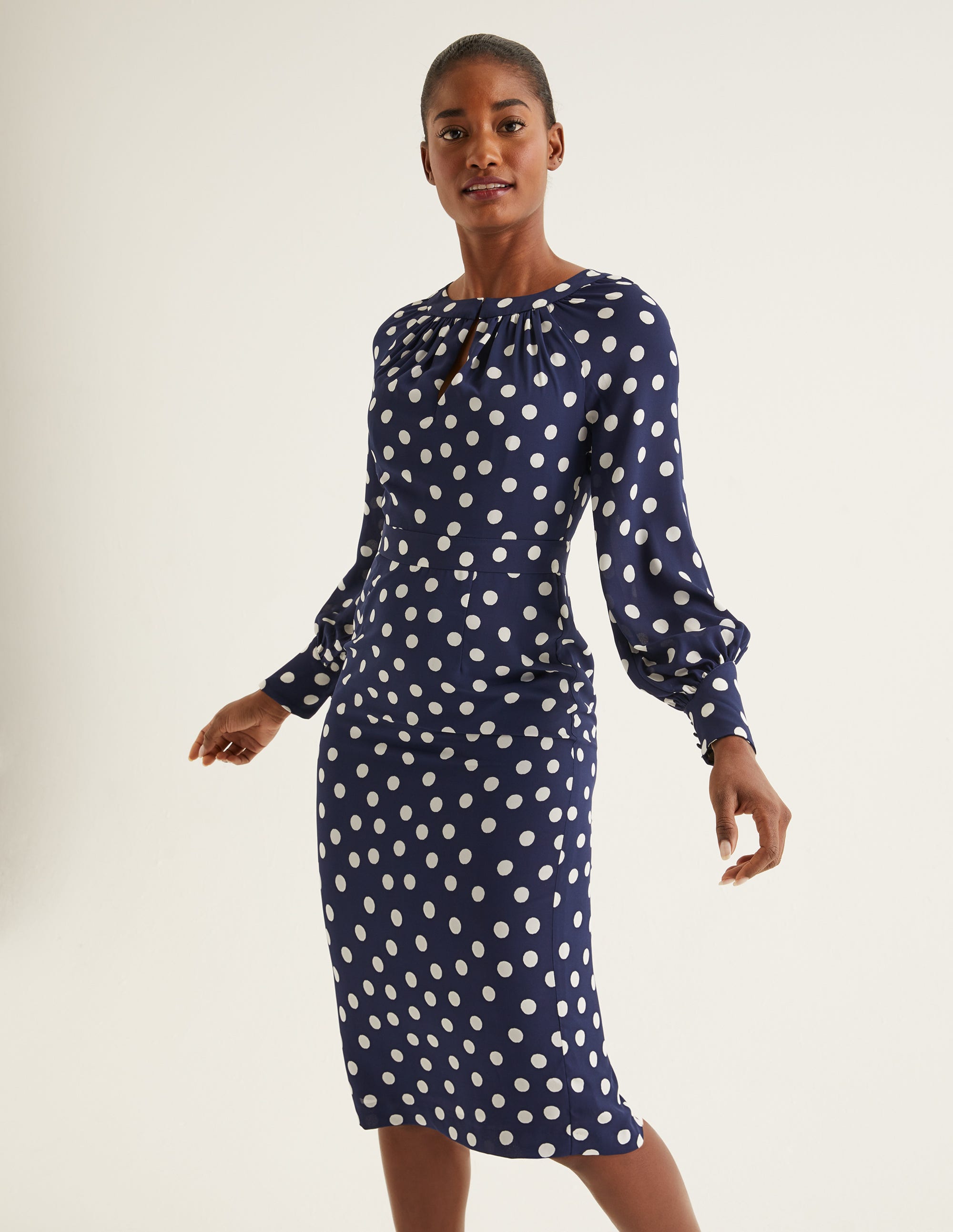 boden navy spot dress