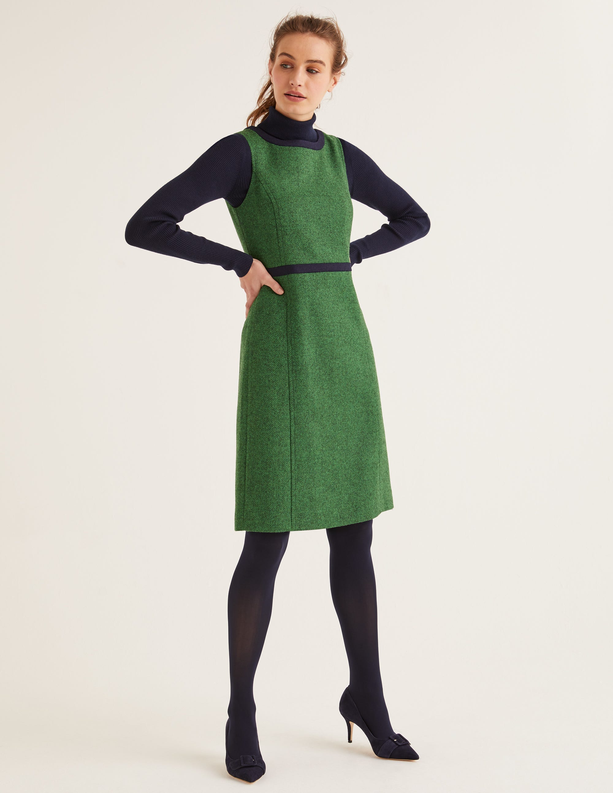 Carrie Tweed Dress - Bright Green 