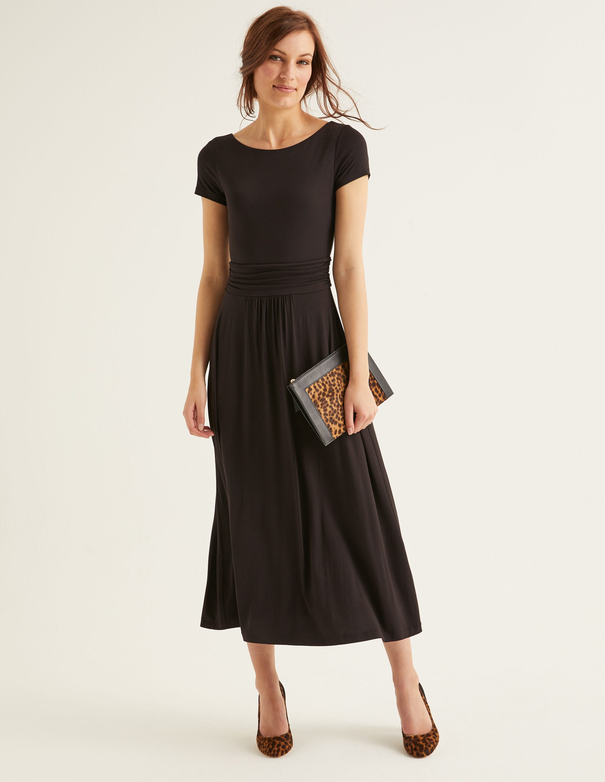 Alda Jersey Midi Dress - Black | Boden US