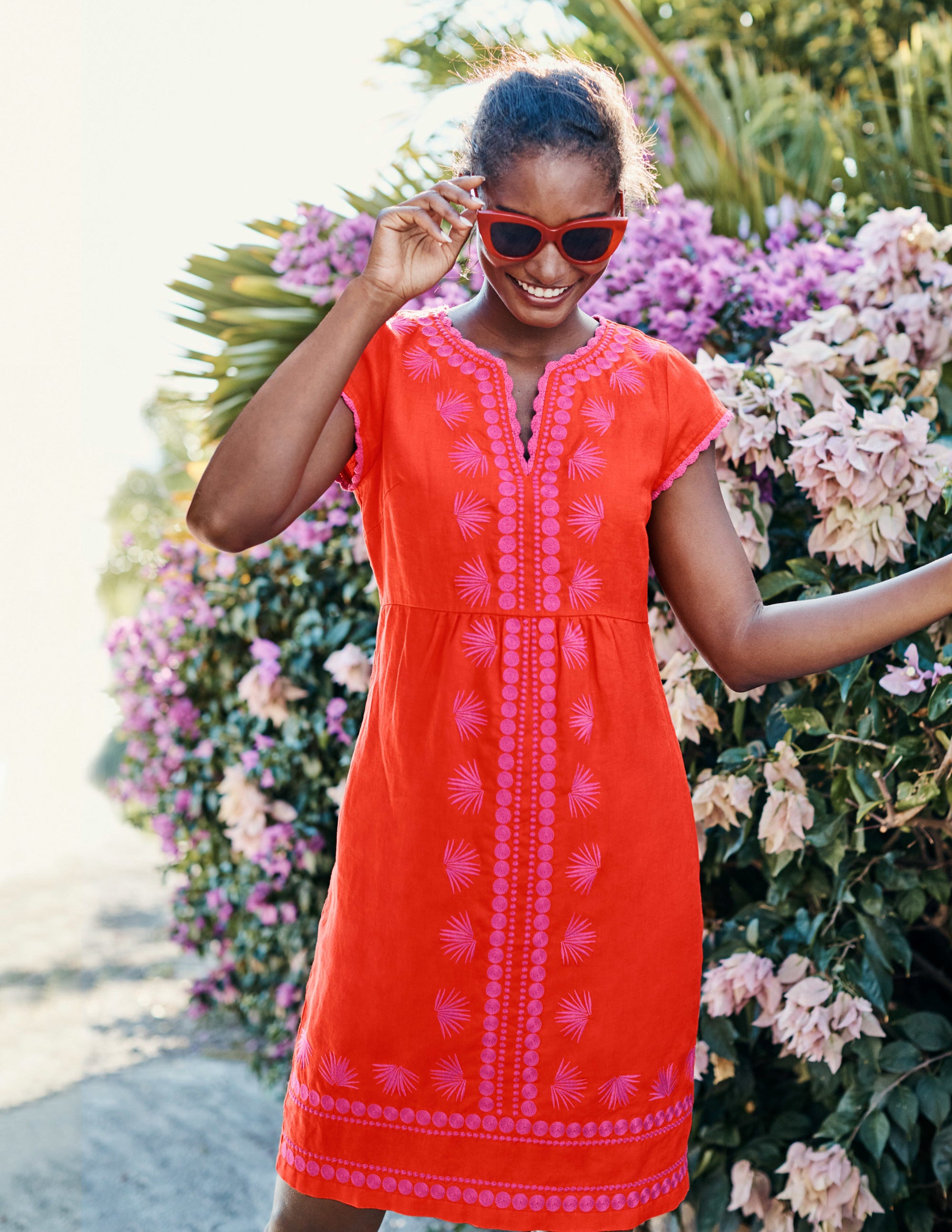 boden bea linen embroidered dress