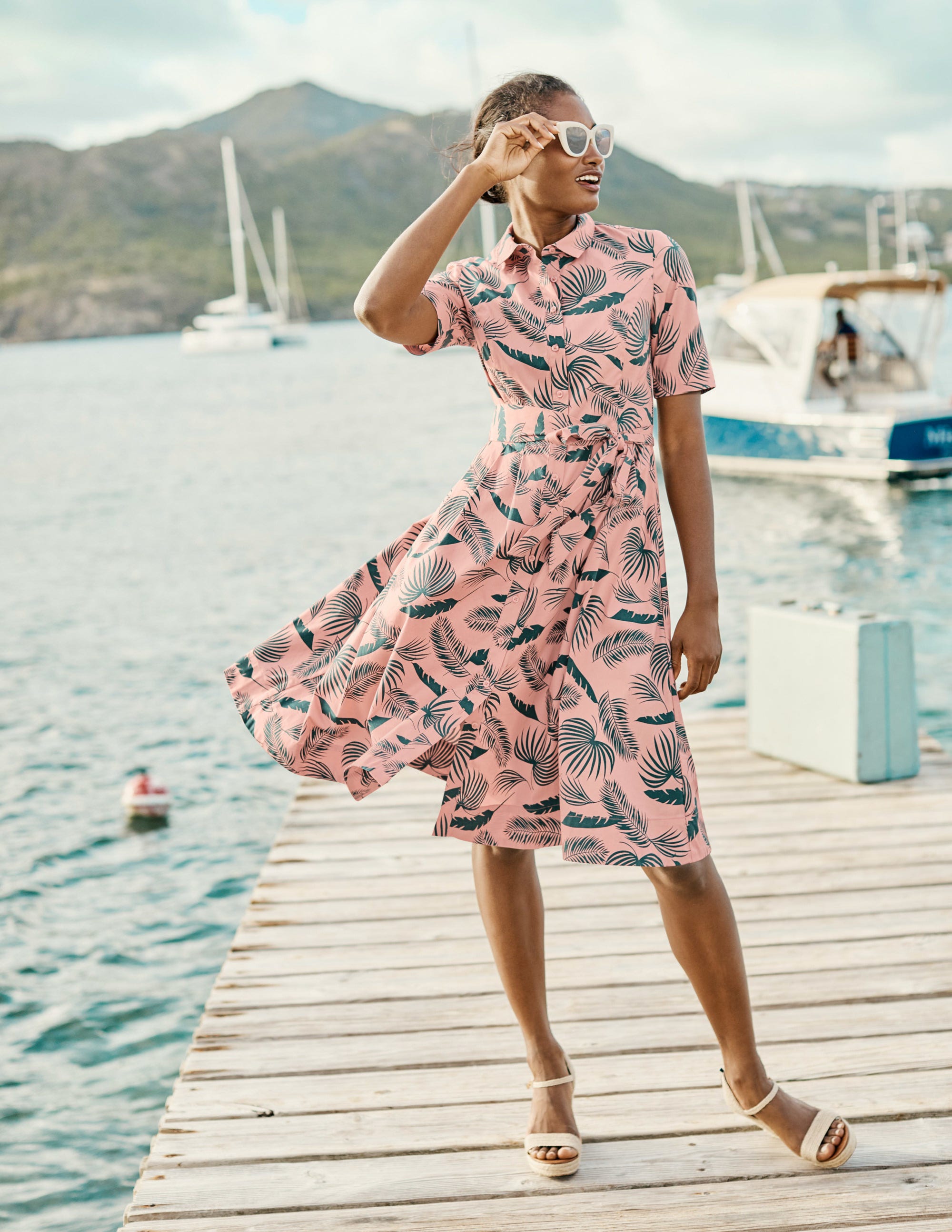 Anastasia Shirt Dress - Chalky Pink 