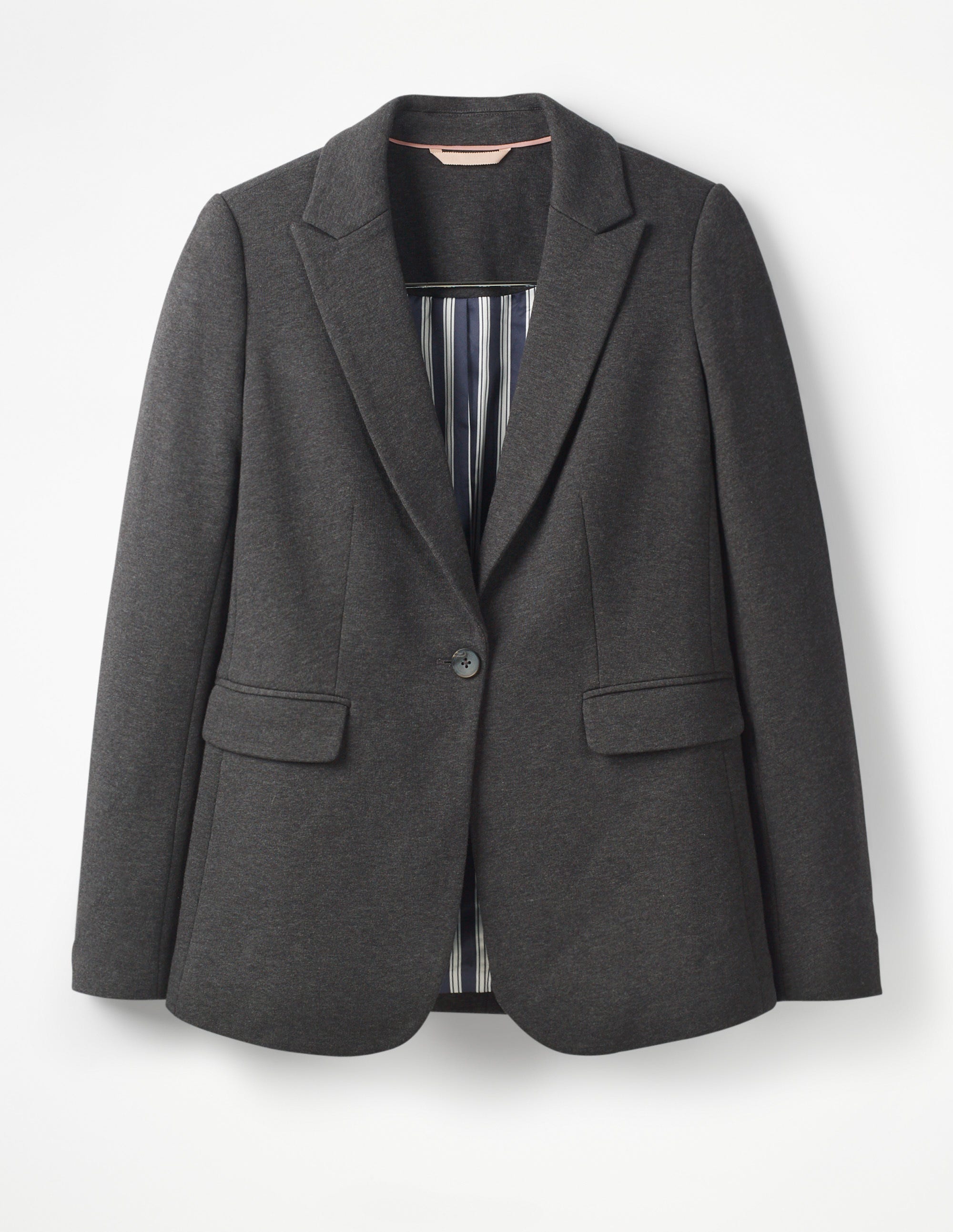 Jersey Longerline Blazer Grey Marl Boden UK