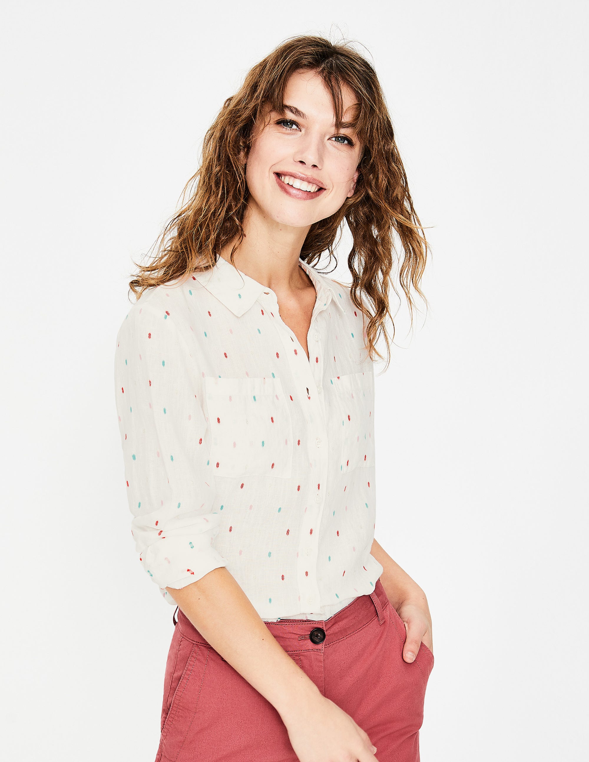 Chemise en lin MUL Femme Boden, Multi