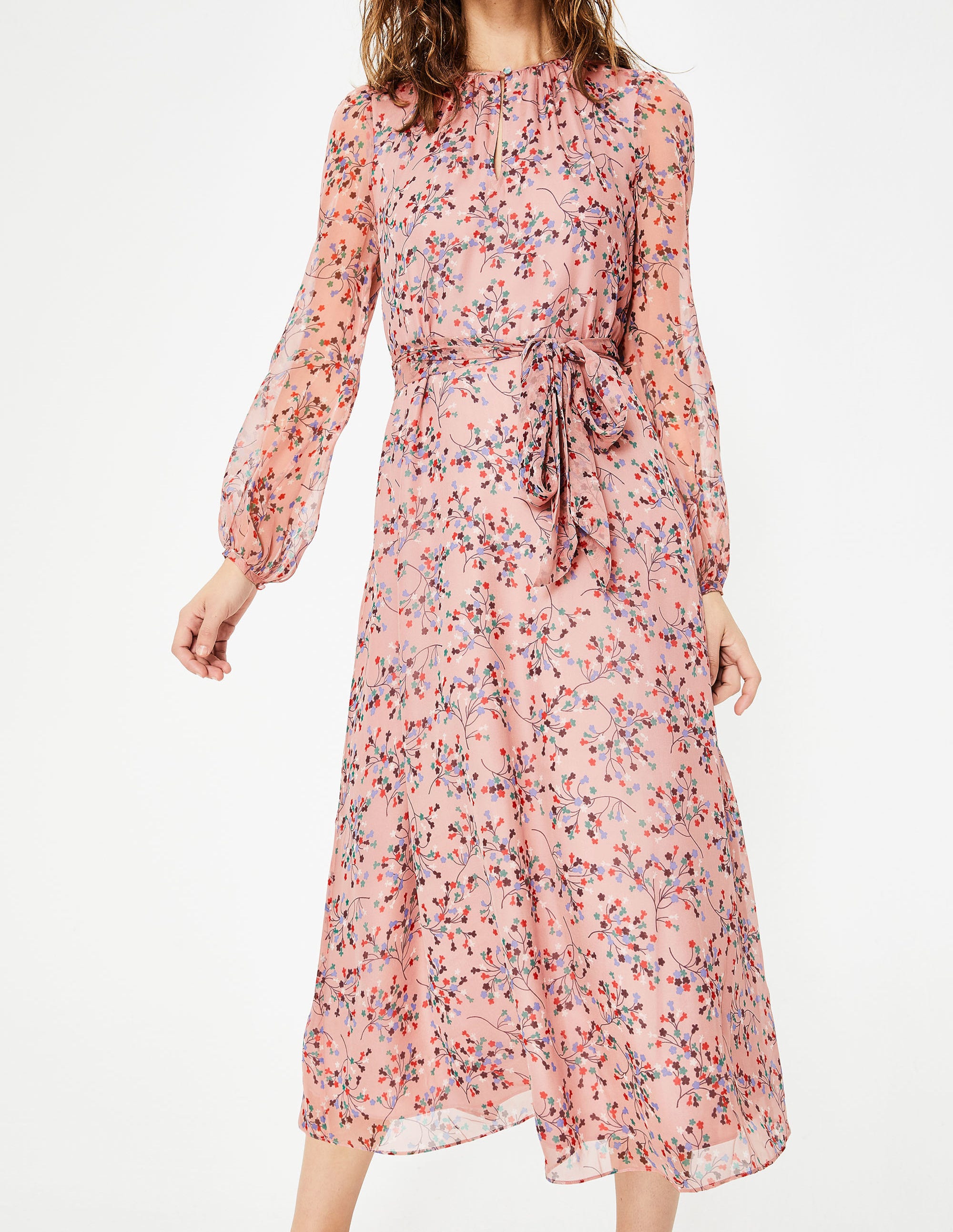 bloom chiffon midi dress