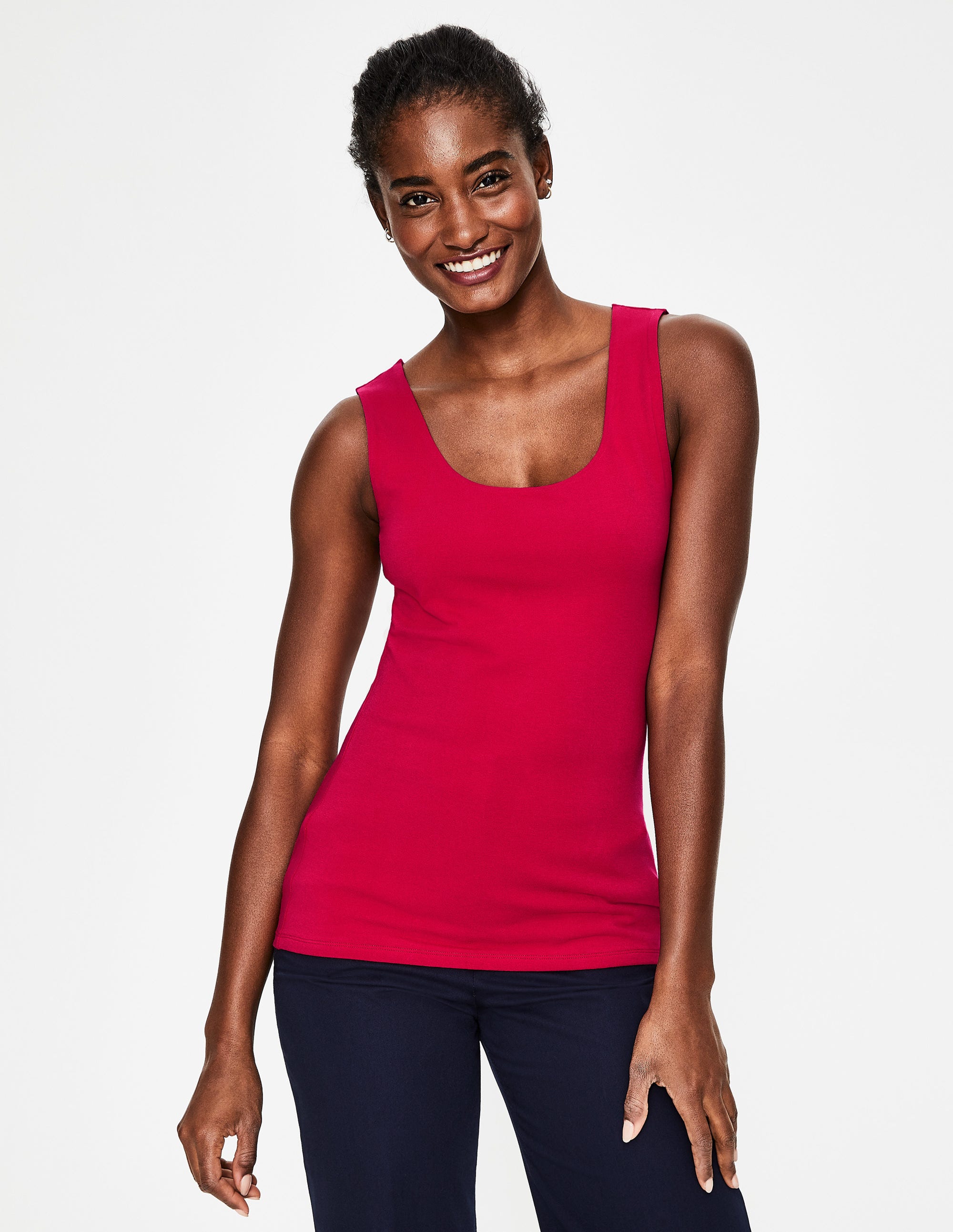 Débardeur double épaisseur à l'avant DPK Femme Boden, Pink