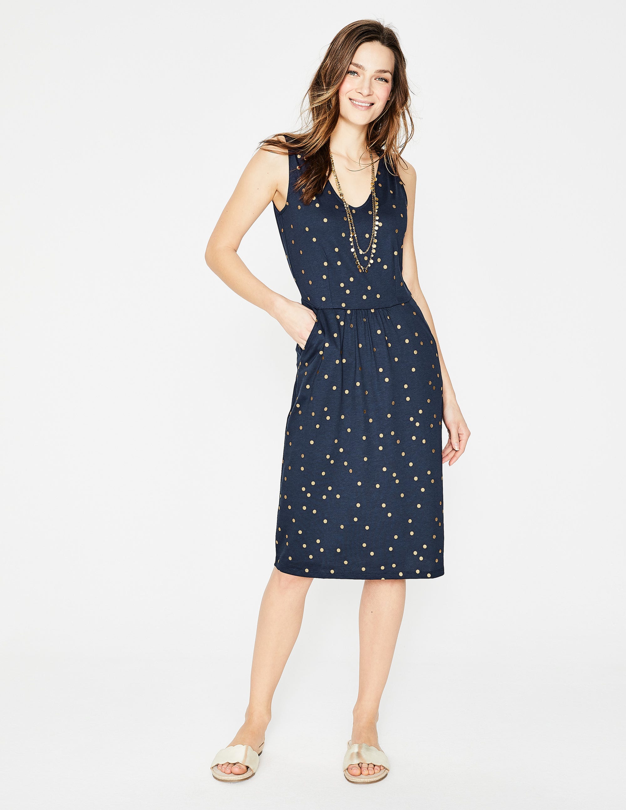 Robe Melinda en jersey NNV Femme Boden, Navy