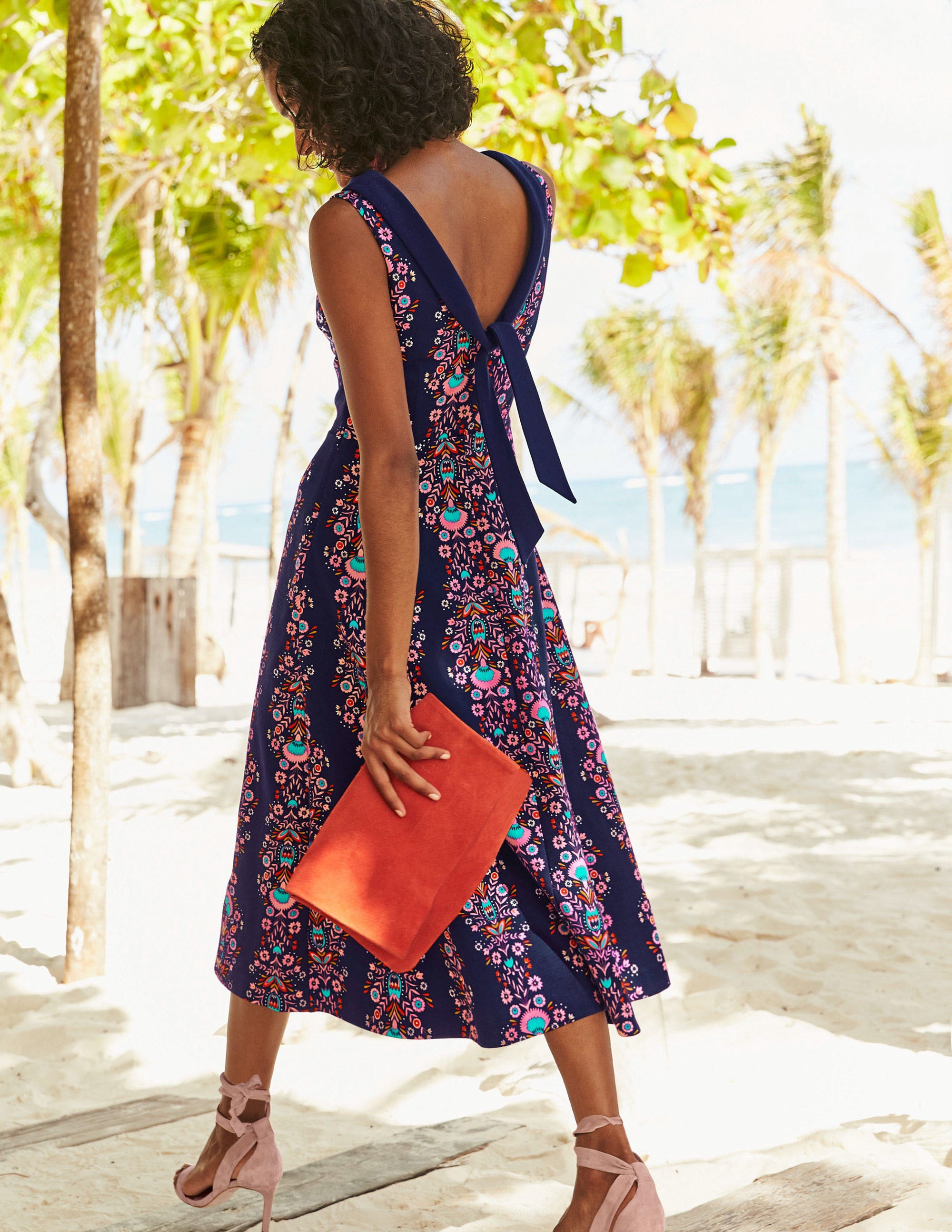 aria ponte midi dress