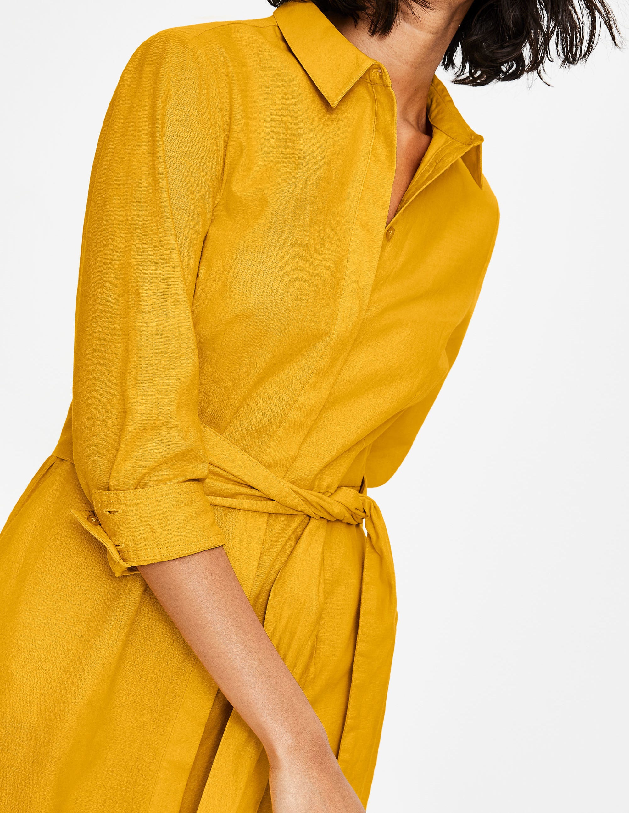 freya linen shirt dress
