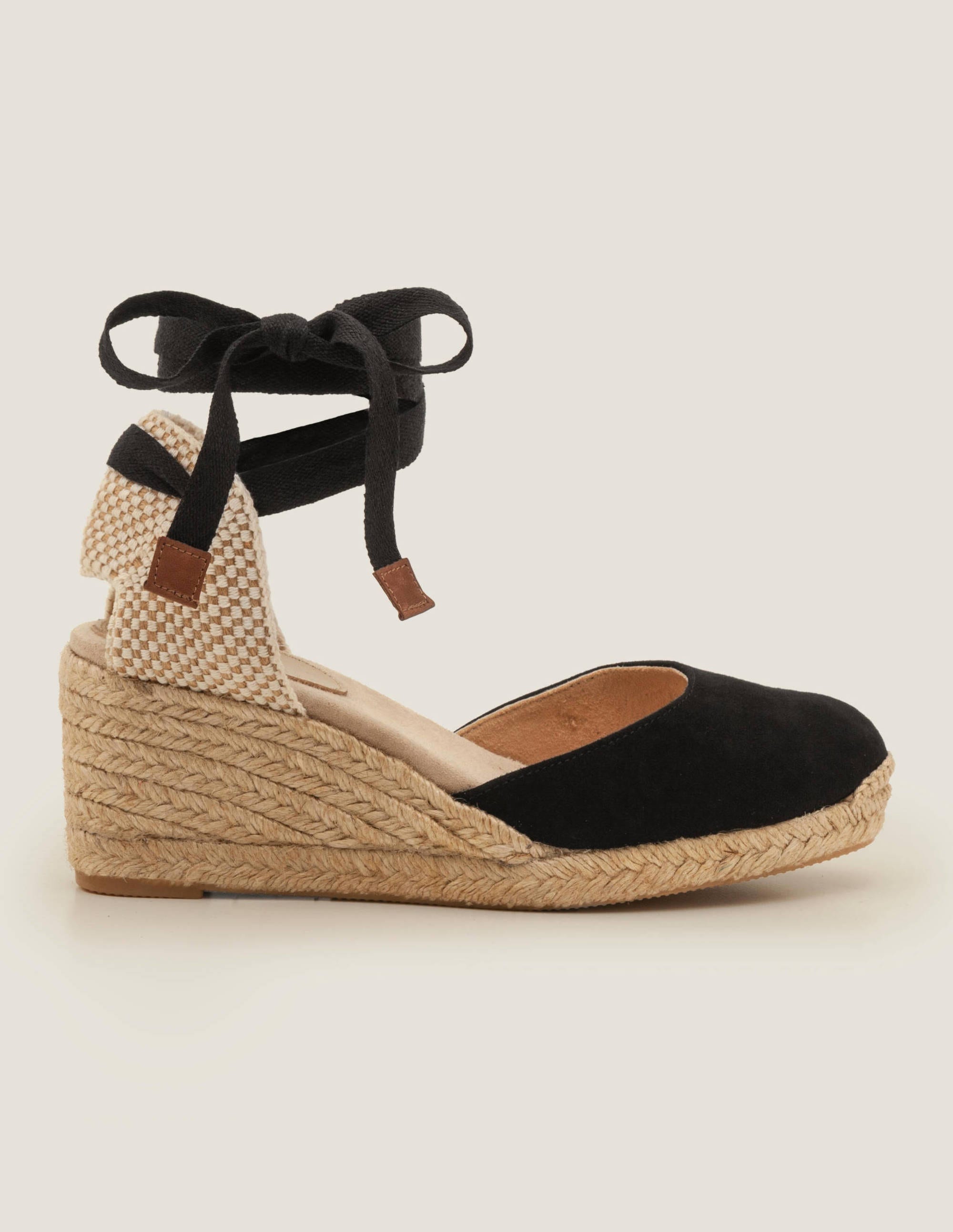 black heeled espadrilles