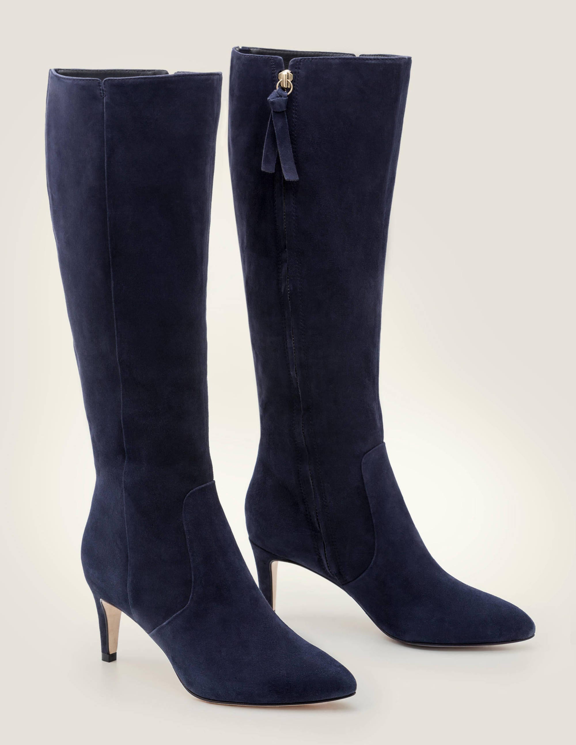blue suede knee high boots uk
