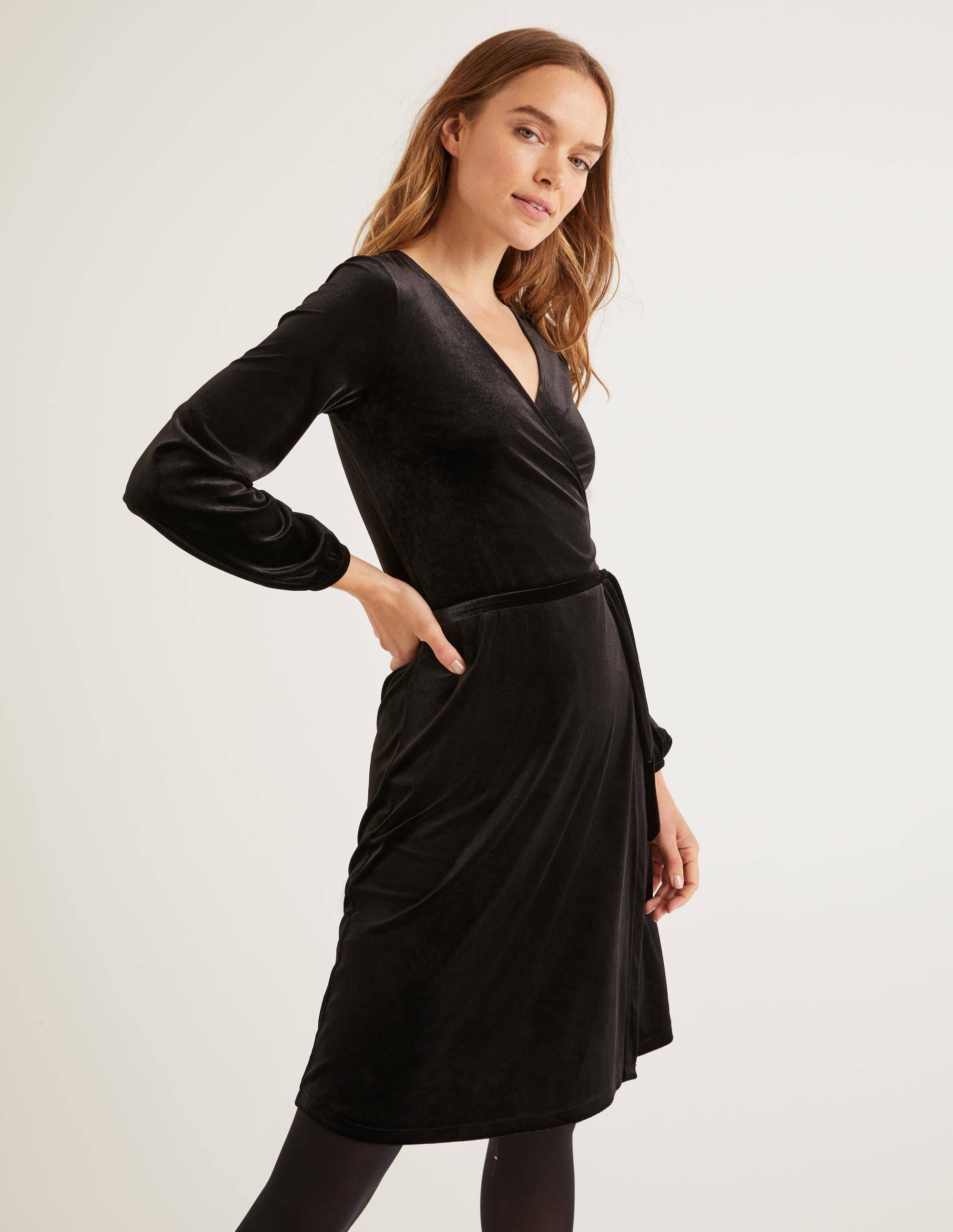 Long Sleeve Flowy Wrap Dress on Sale ...