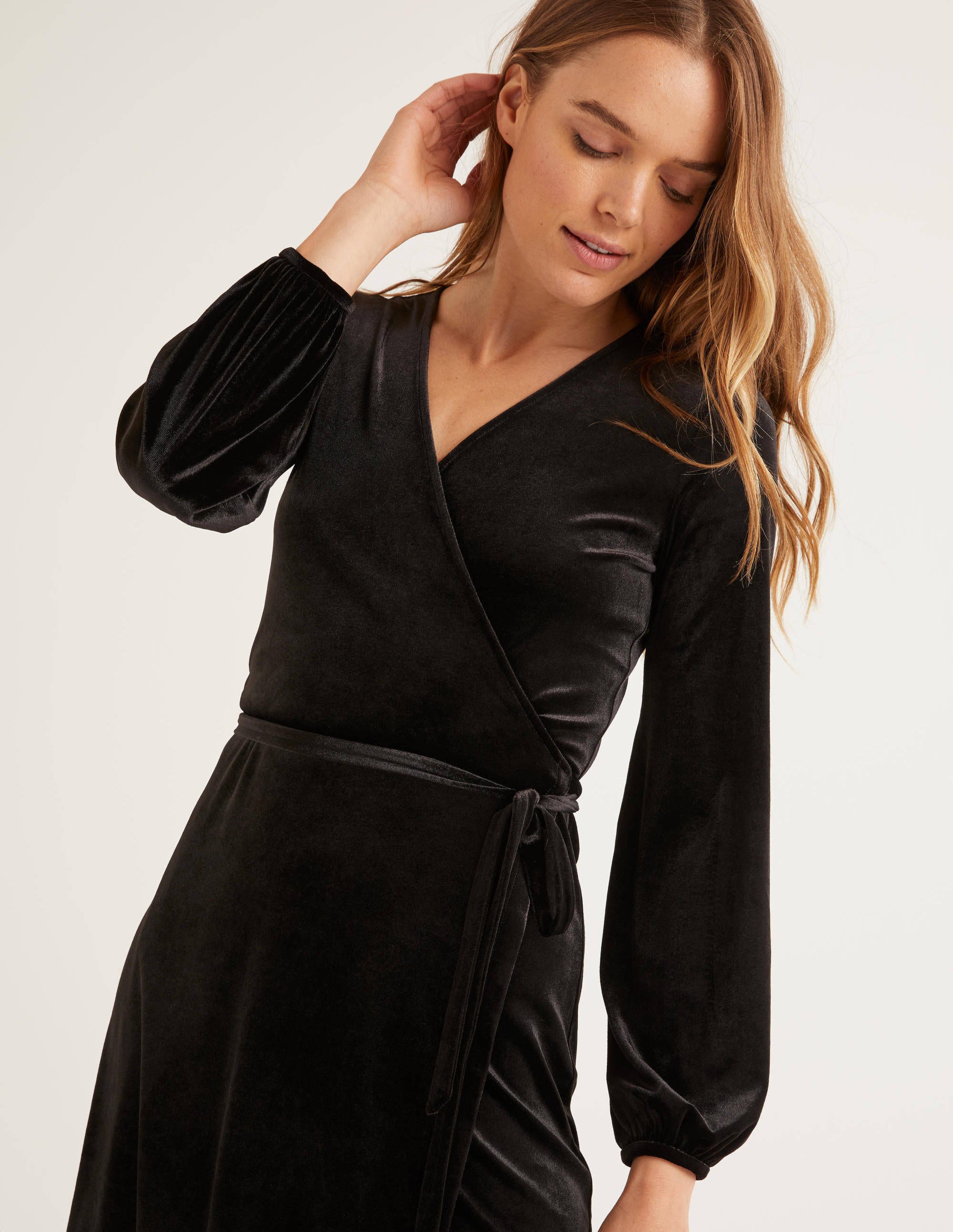 boden black wrap dress