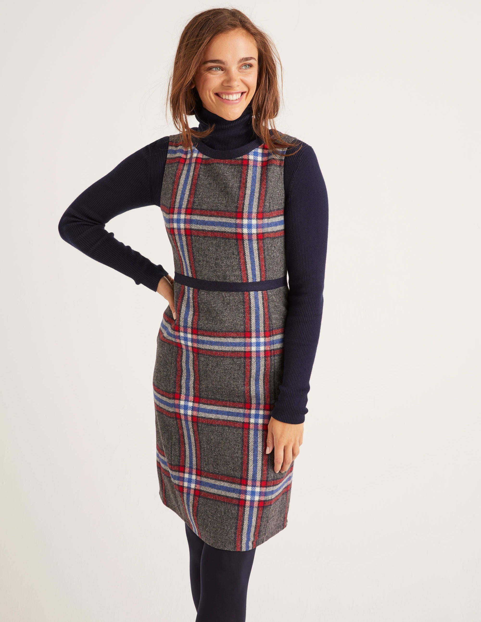 Carrie Tweed Dress Grey Women Boden 