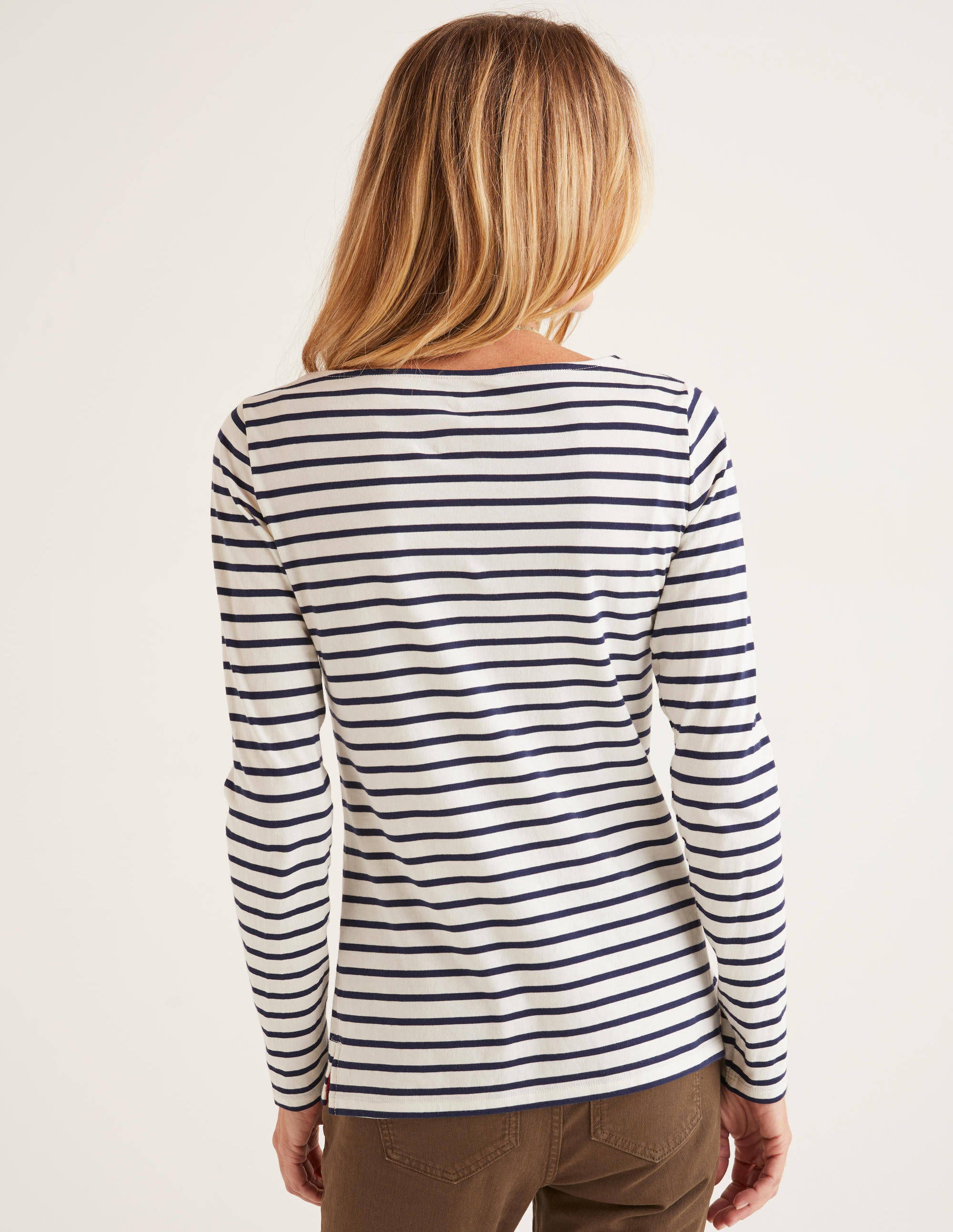 navy white breton top