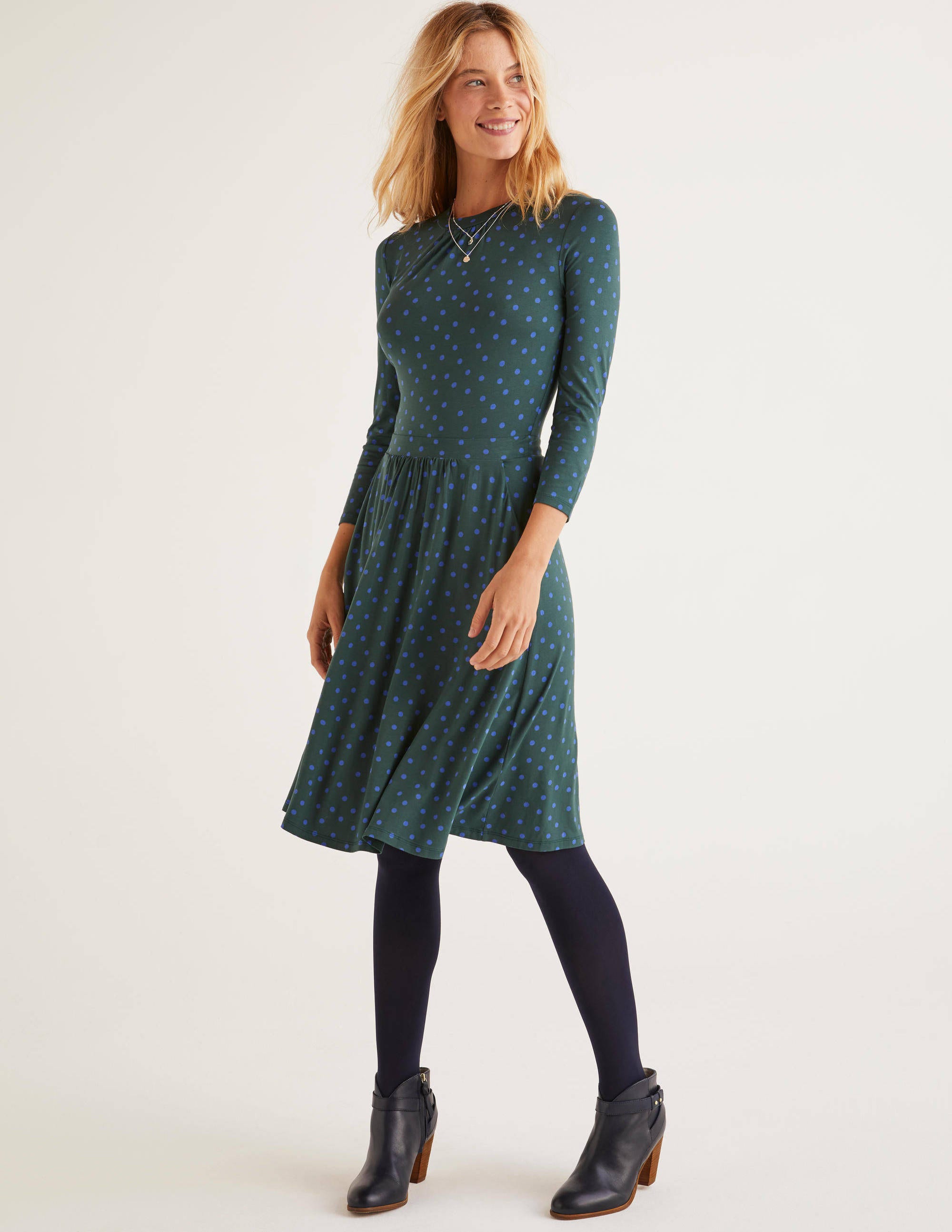 green jersey dress