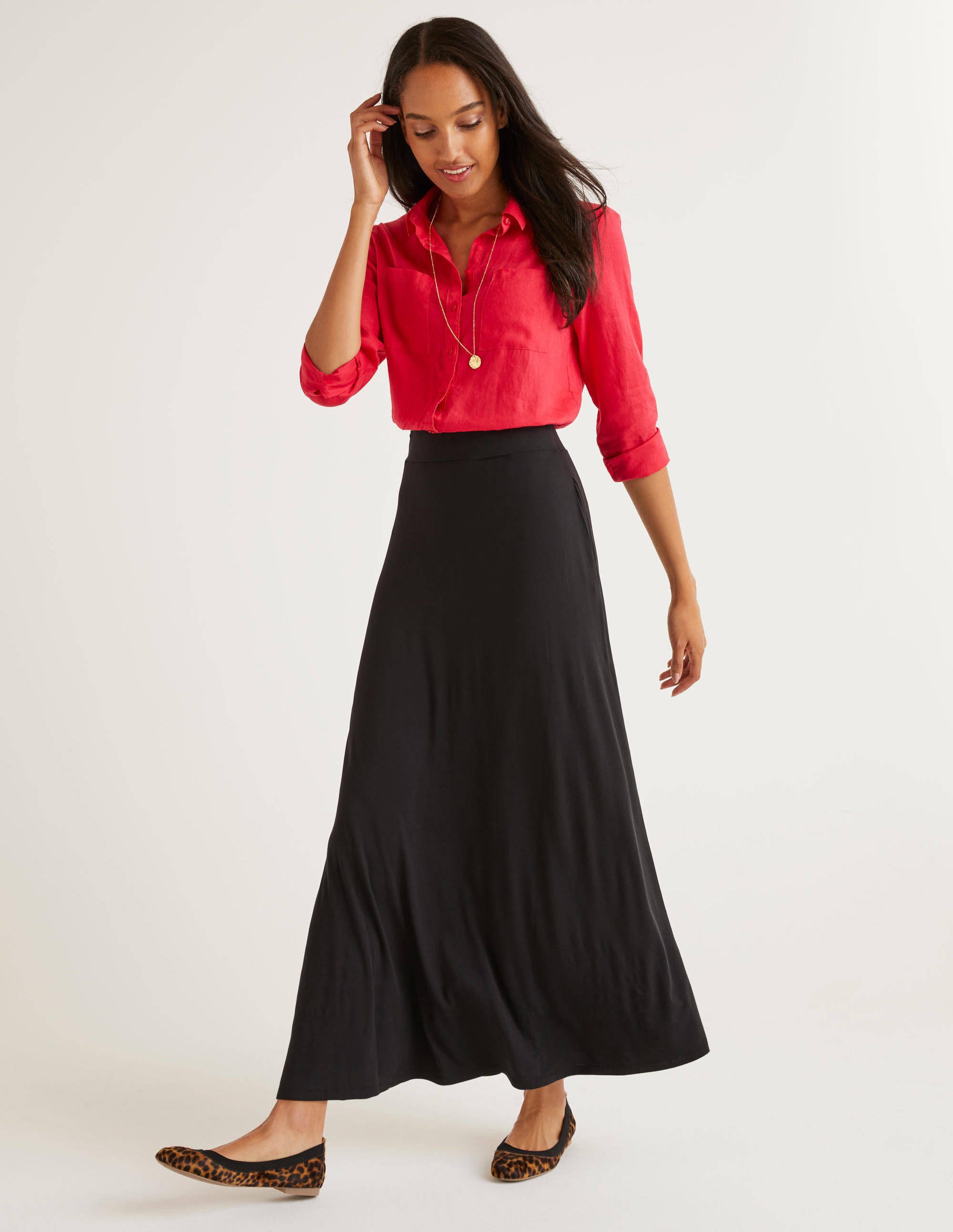 petite jersey maxi skirt