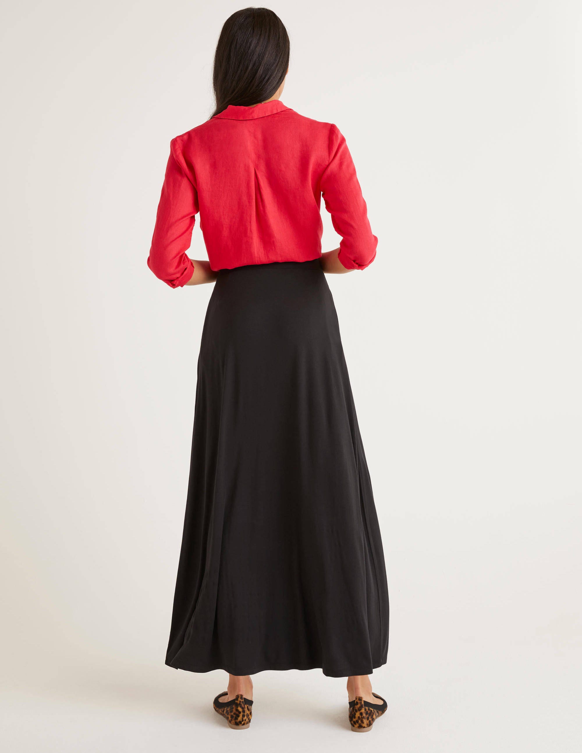 black jersey skirt maxi
