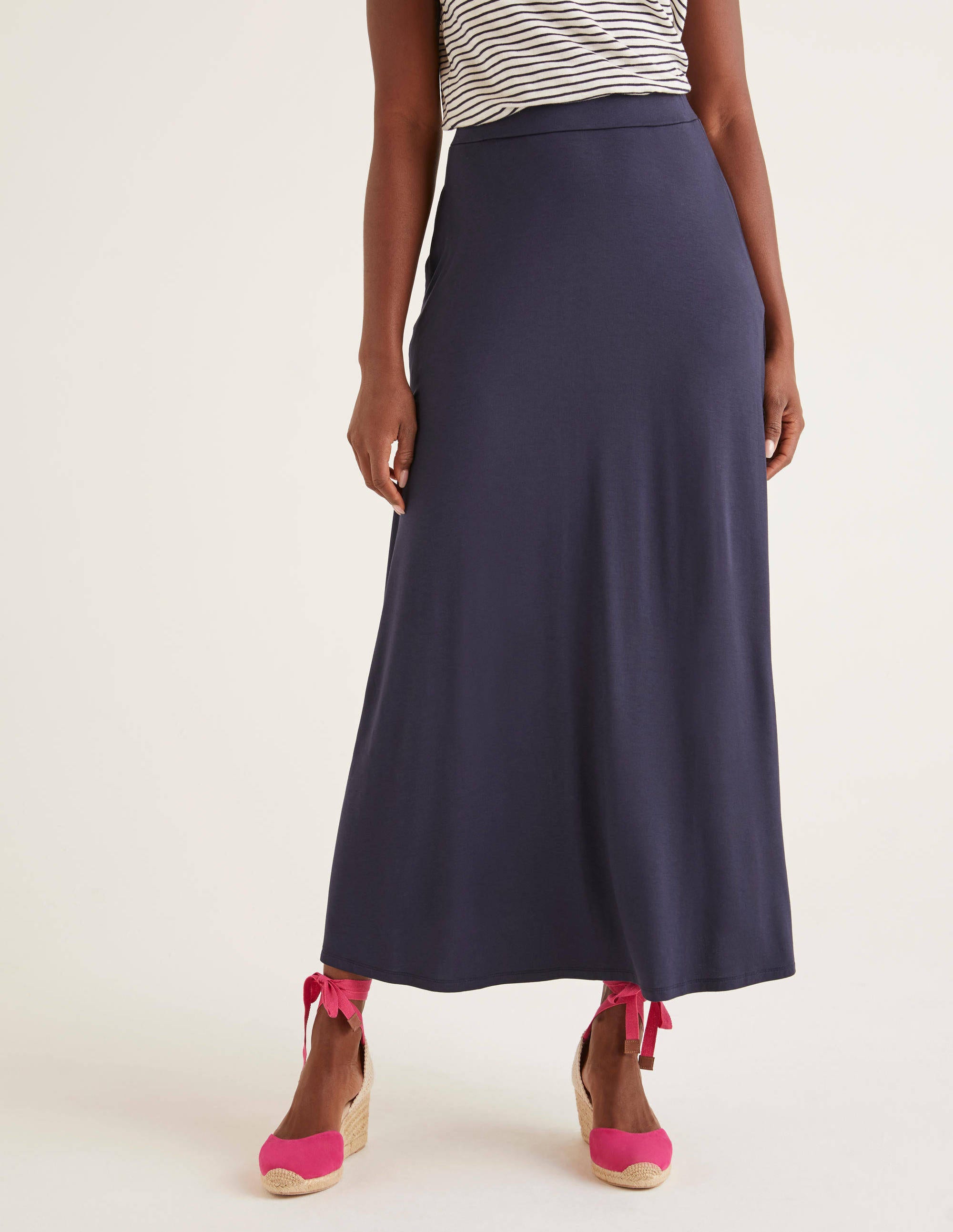 Jersey Maxi Skirt - Navy | Boden US