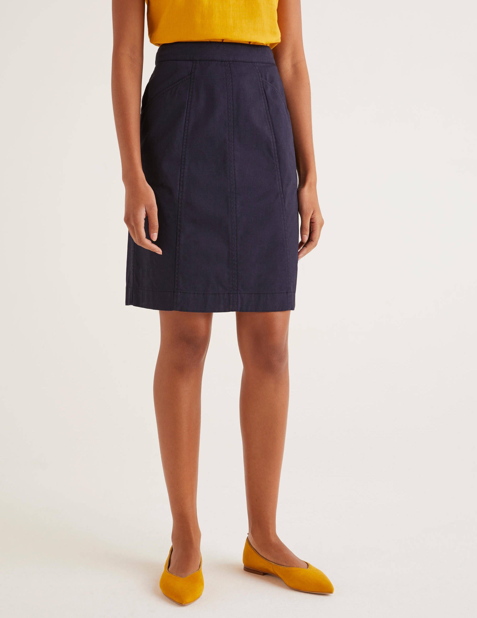 Daisy Chino Skirt Navy Boden US