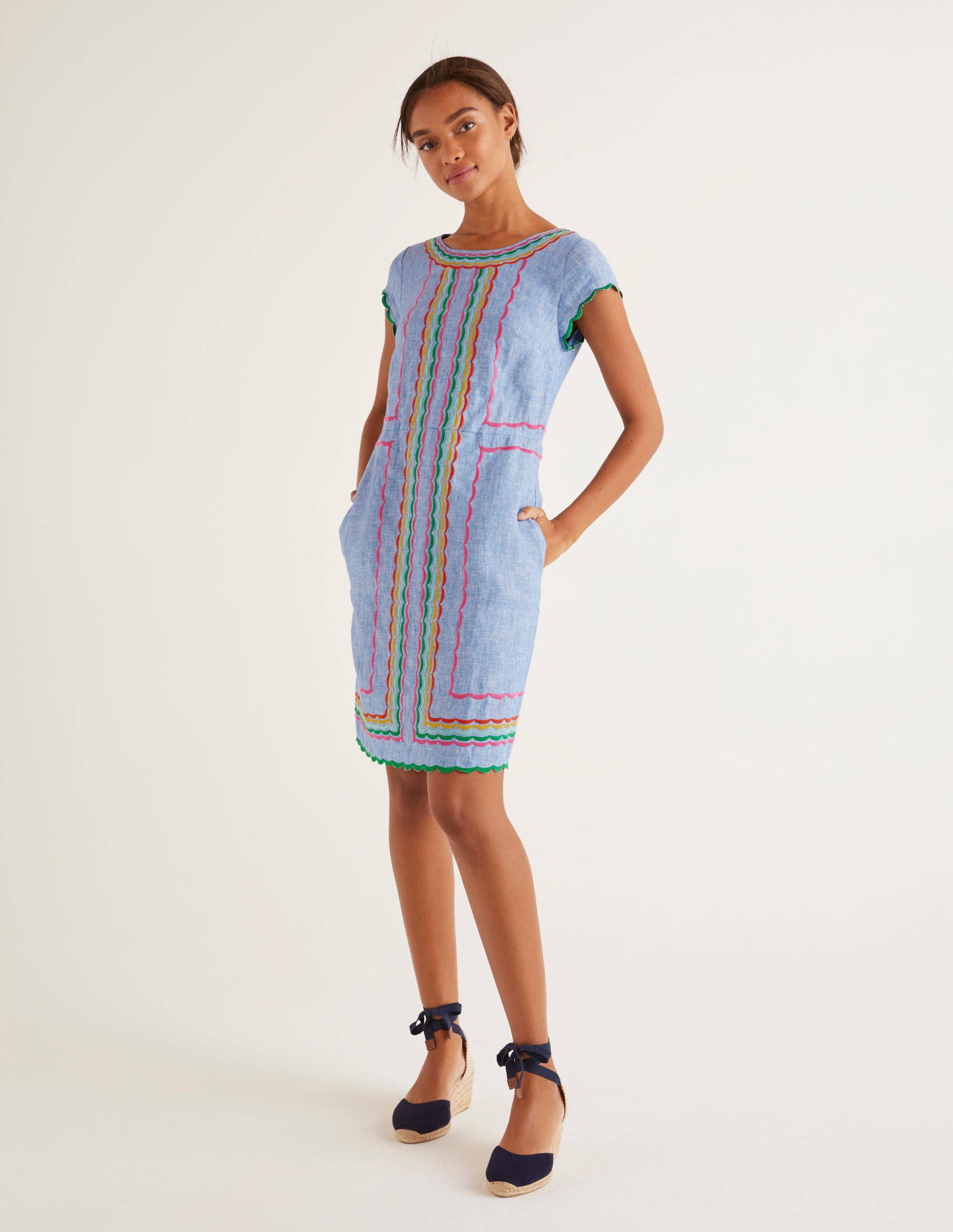 chambray linen dress