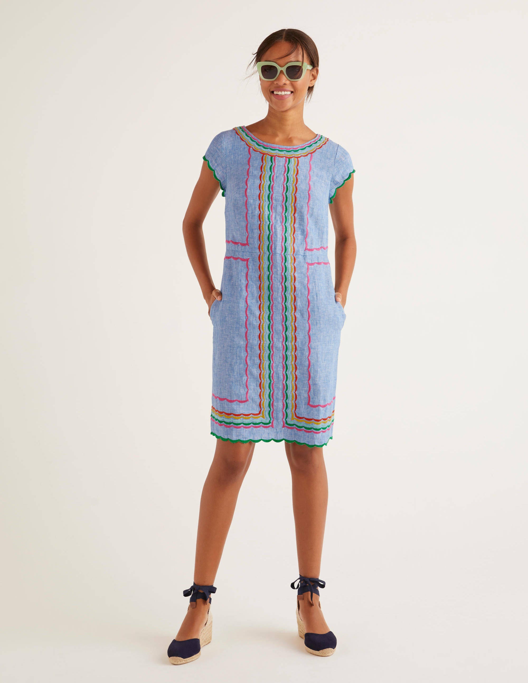 boden laura ruffle dress