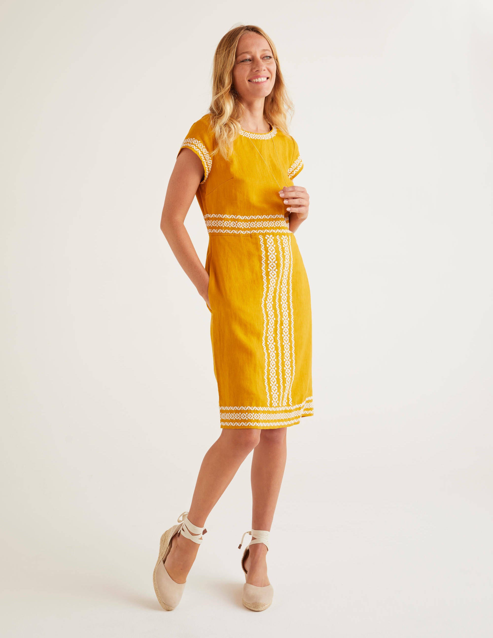 boden laura ruffle dress